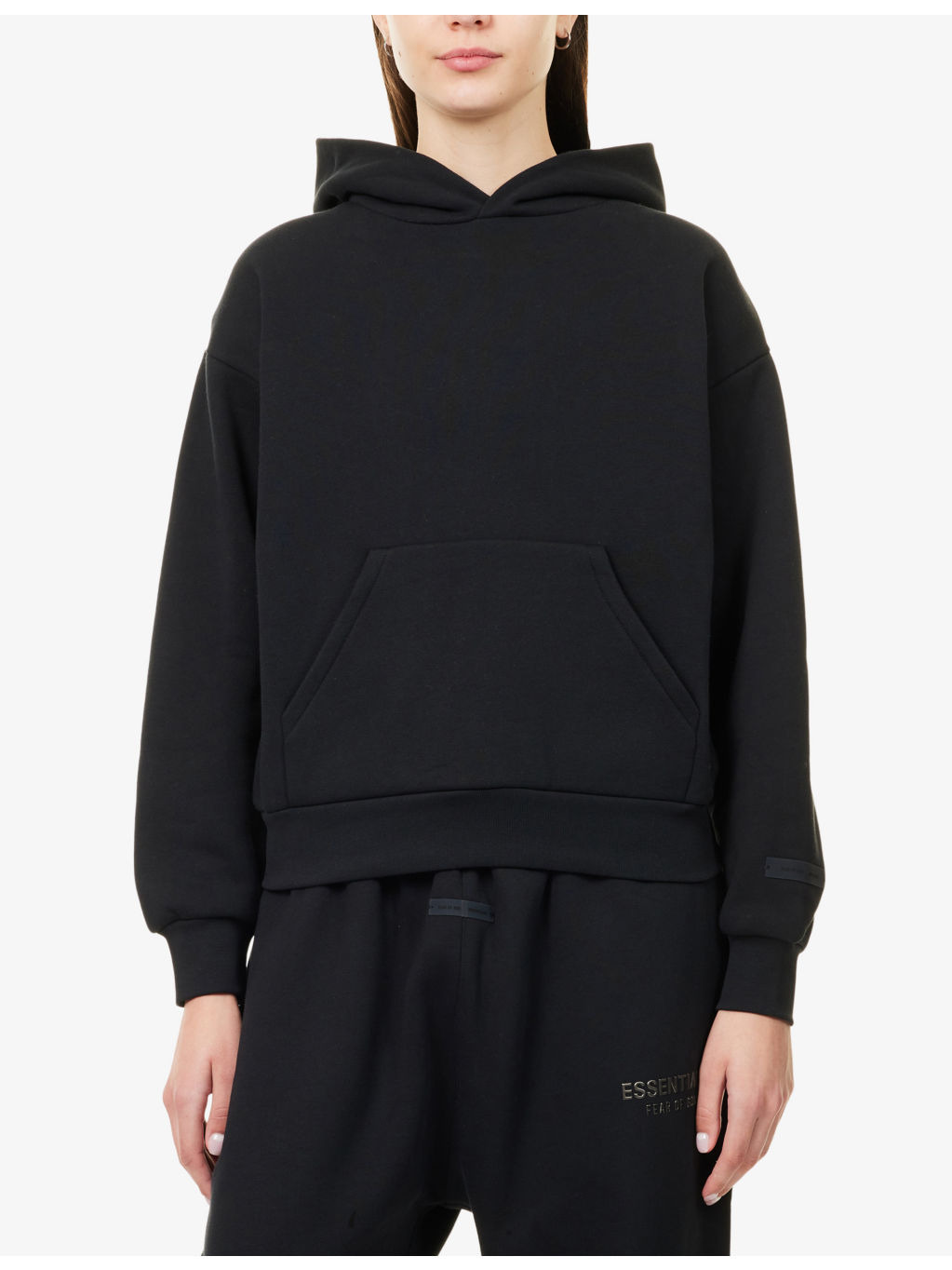 Embossed-Branding Classic-Fit Cotton-Blend Hoody - 3