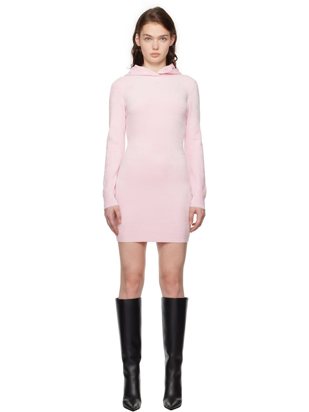 ワンピース T BY ALEXANDER WANG Pink Stretch Polyester Mini Dress alexanderwang.t Hoodie Mini Dress | Bloomingdale's