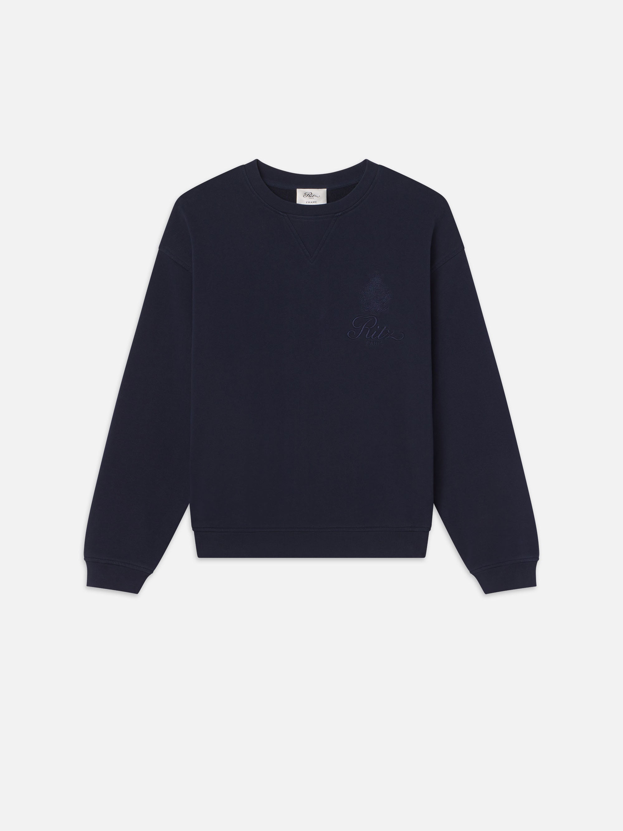 Ritz Unisex Tonal Logo Crewneck in Dark Navy - 7