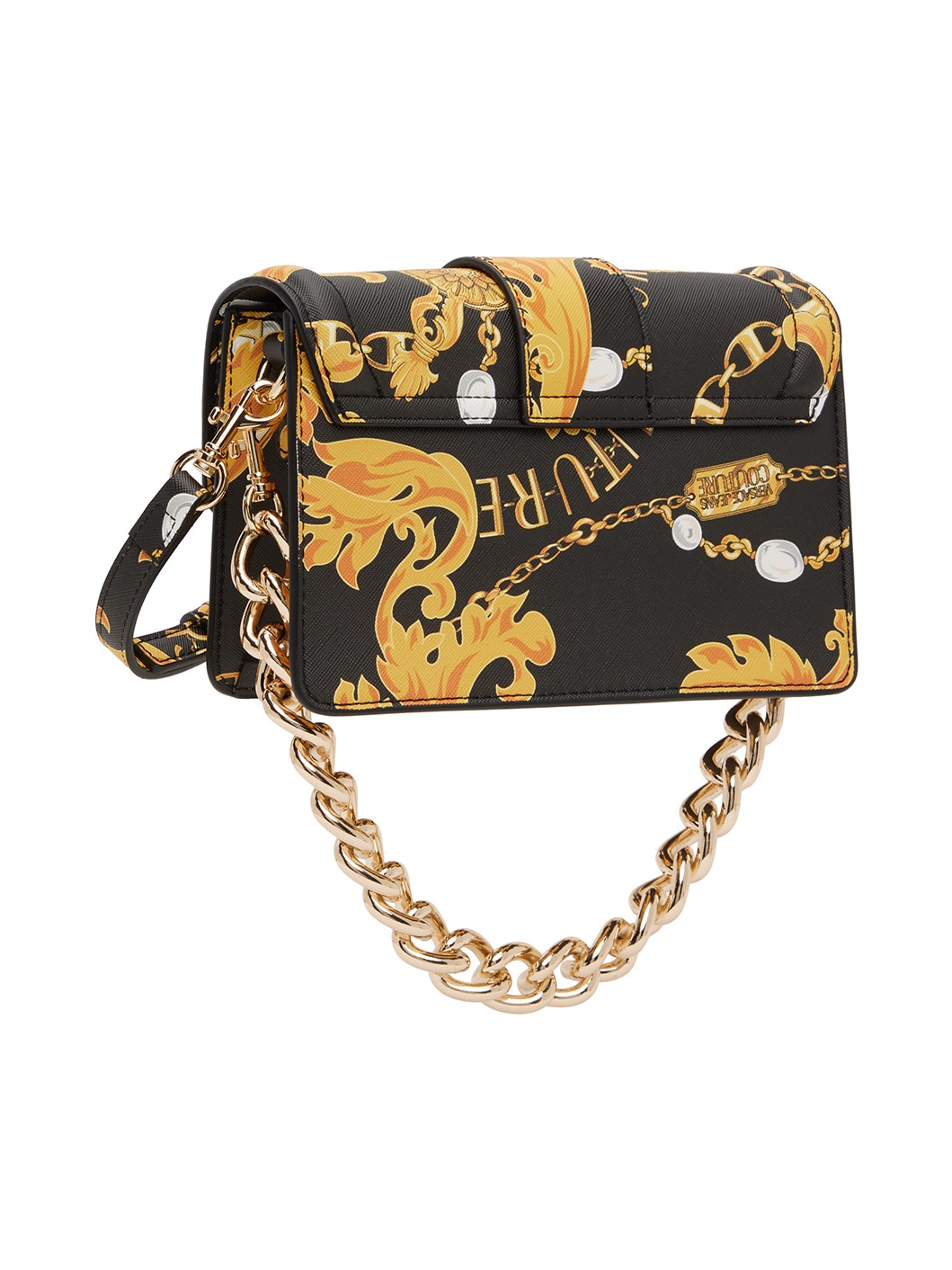 Black & Gold Chain Couture Bag - 3