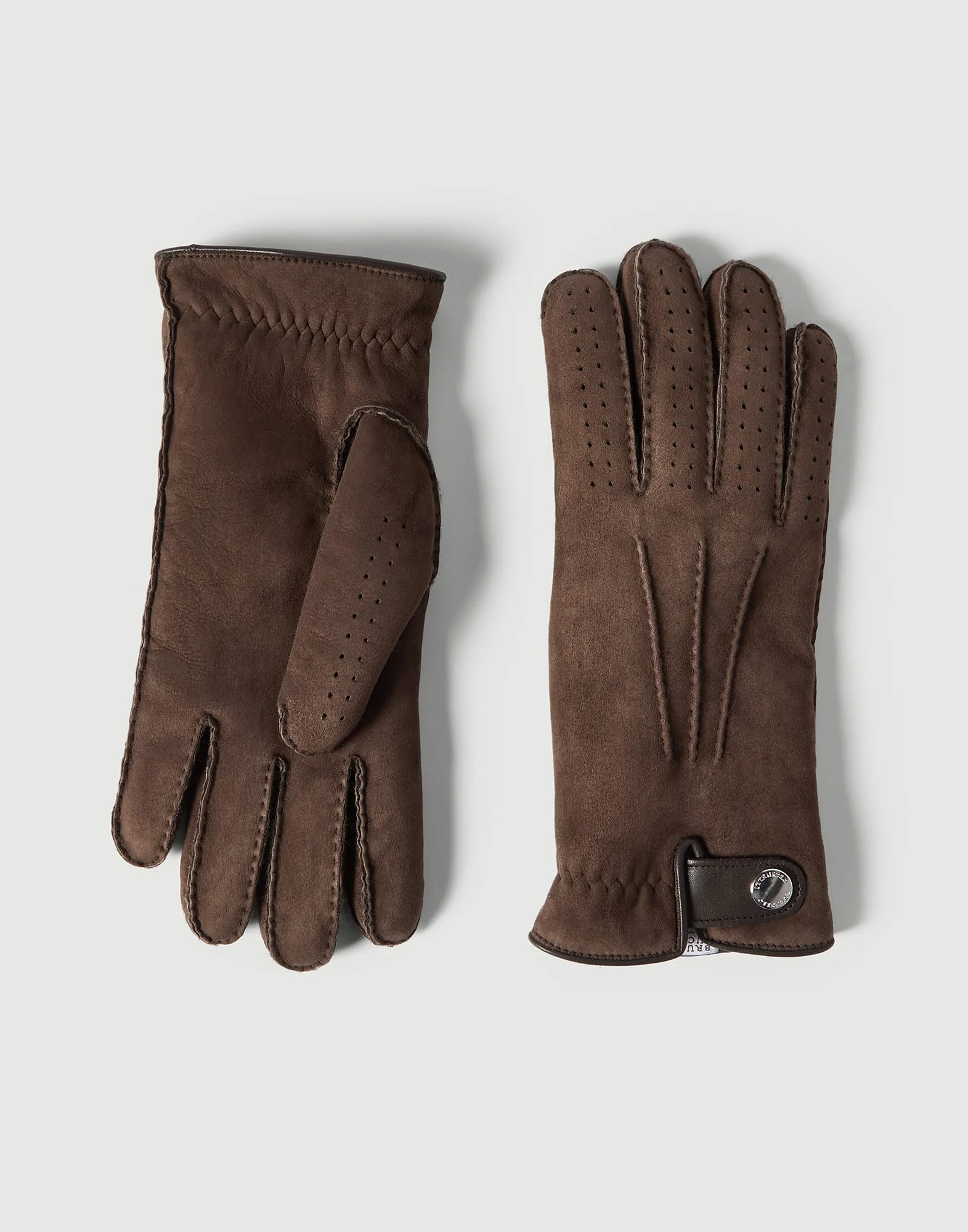 Suede shearling gloves - 1