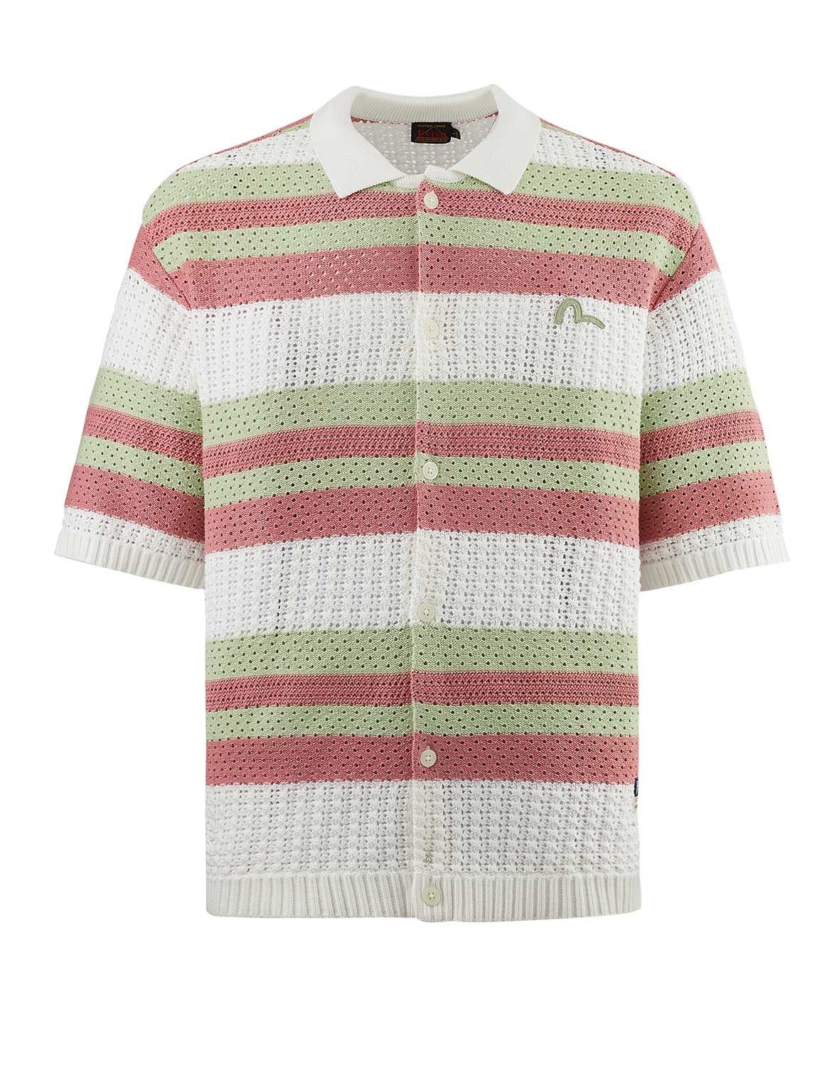 Seagull Embroidery Relax Fit Short-Sleeve Knitted Shirt - 10