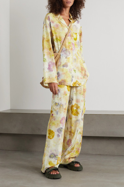 McQ Alexander McQueen Grow Up floral-print silk crepe de chine wide-leg pants outlook