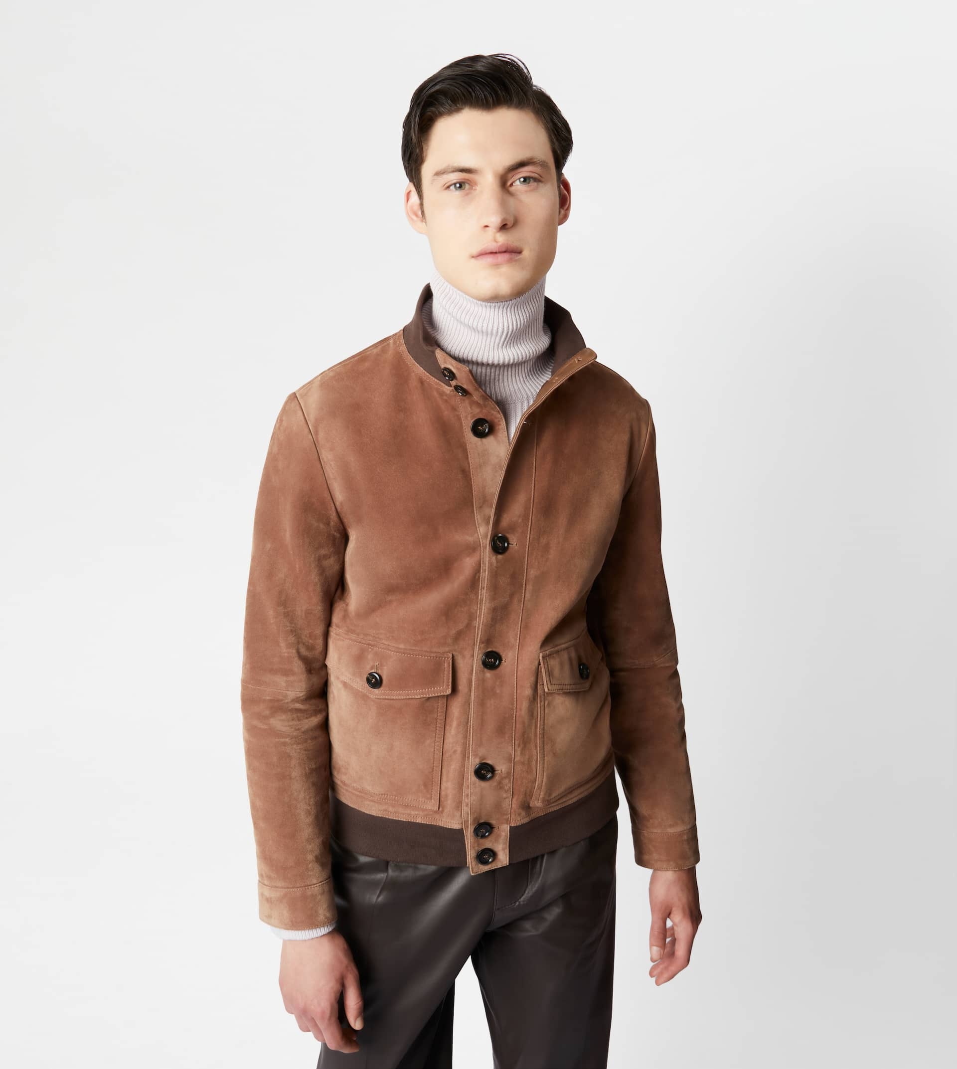 BOMBER JACKET IN SUEDE - BROWN - 7