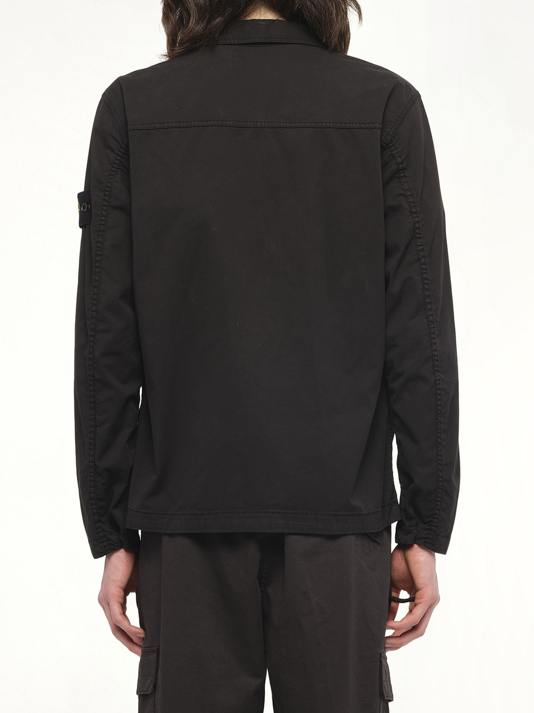 120000 Supima Overshirt in Black - 6