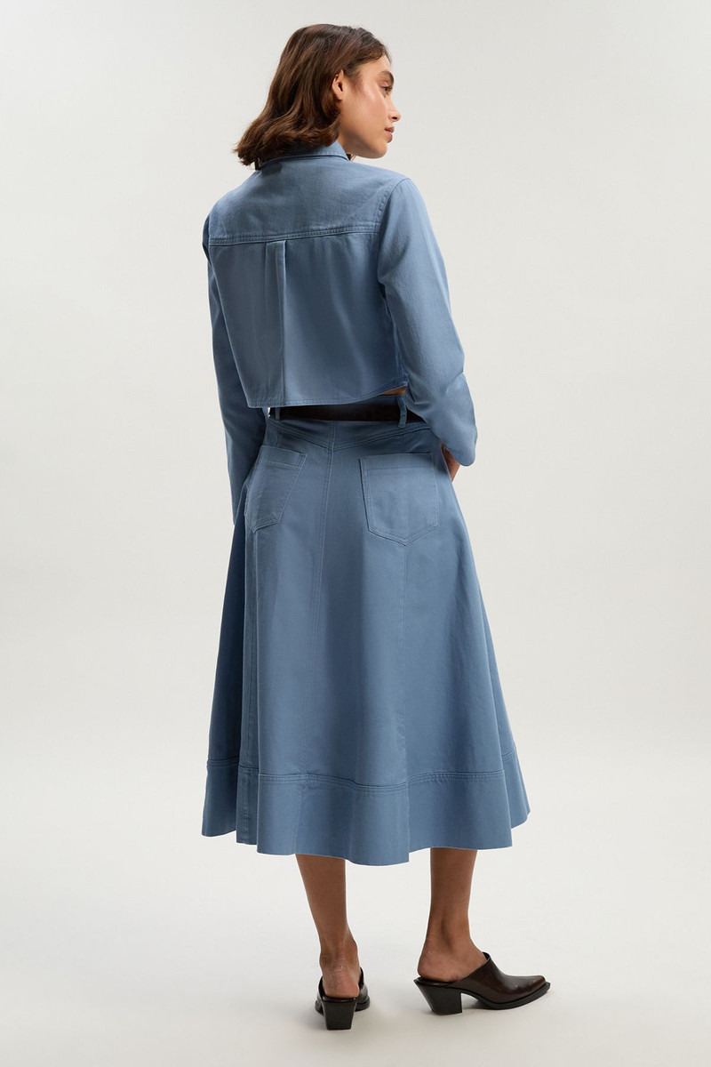 Denim 5 Pocket Midi Skirt 6
