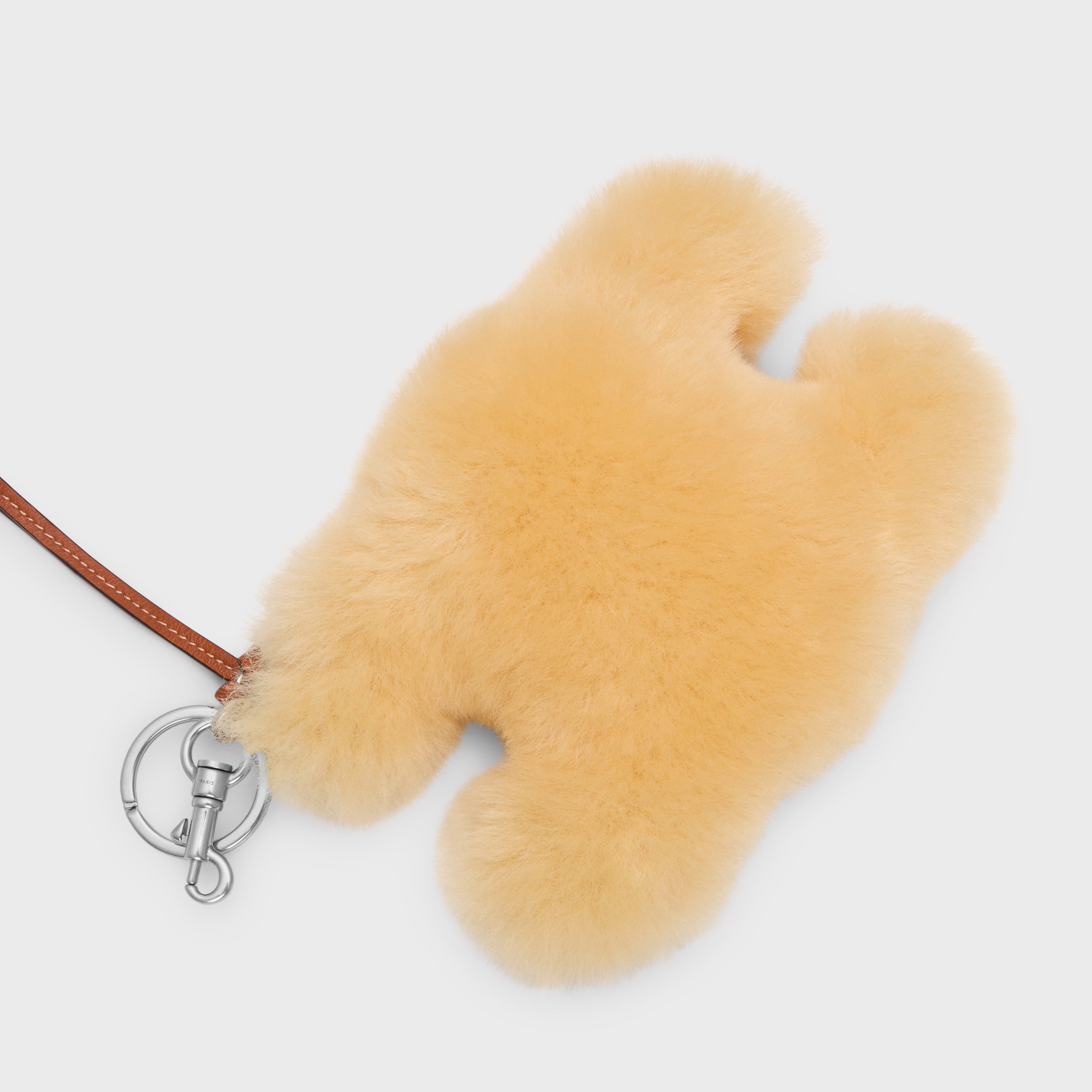 TRIOMPHE POM-POM KEYRING in SHEARLING AND SMOOTH CALFSKIN - 3