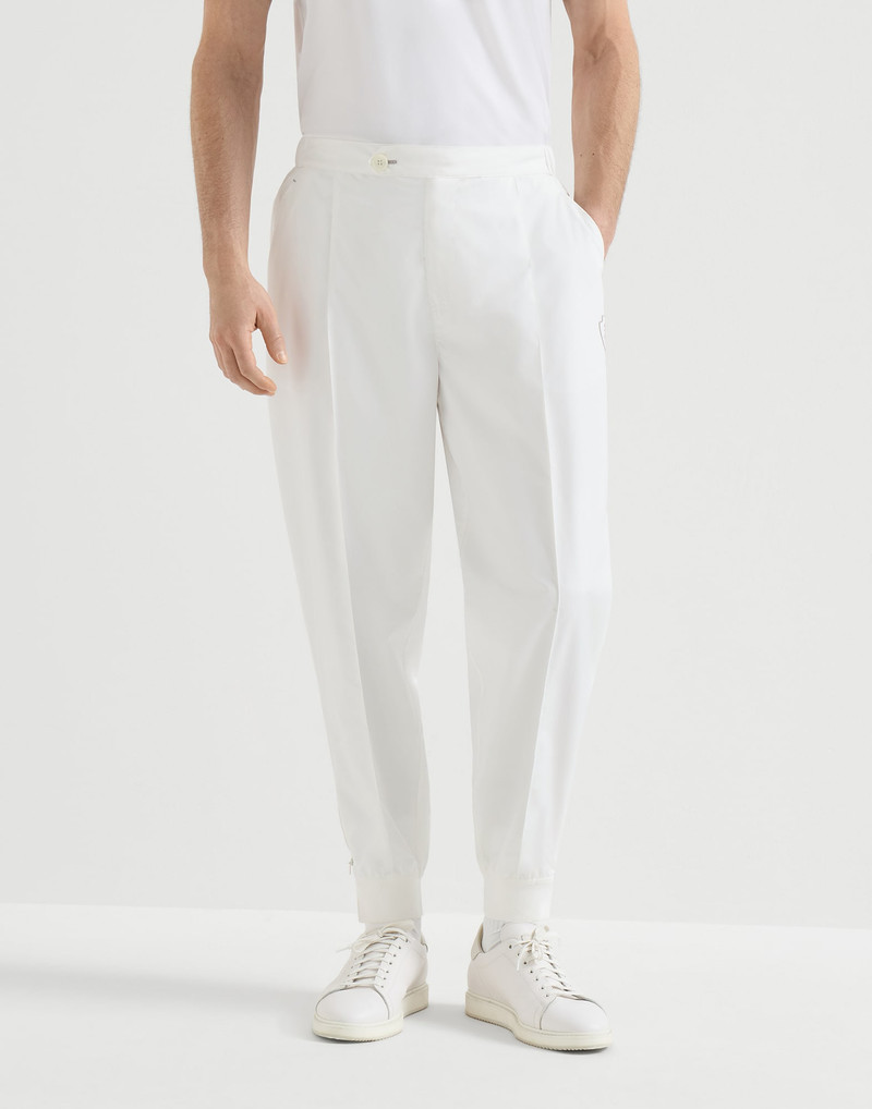 Nylon trousers with tabbed waistband, Crête detail and elasticated zipper cuffs 2
