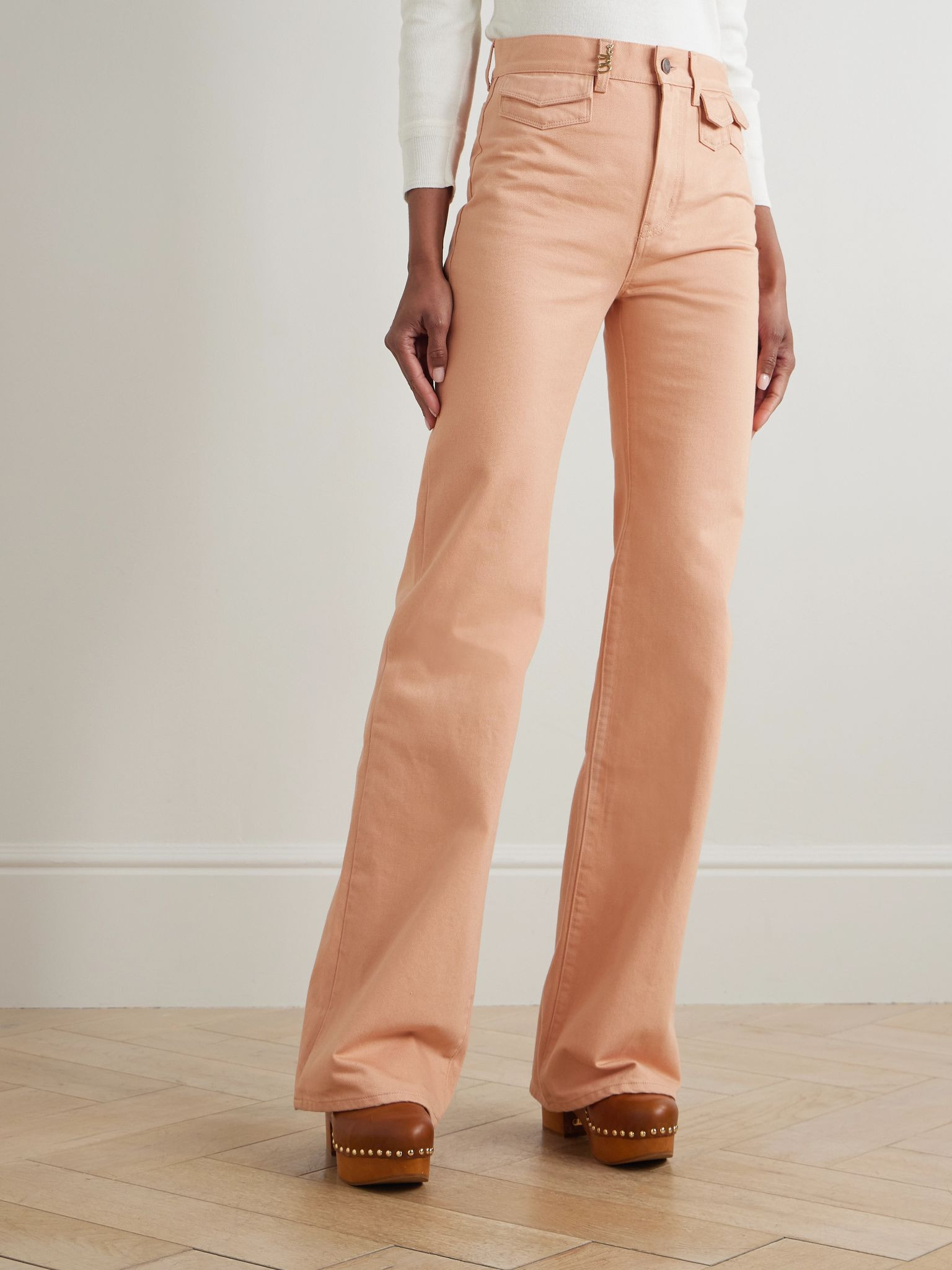 Embellished high-rise straight-leg jeans Pink - 3