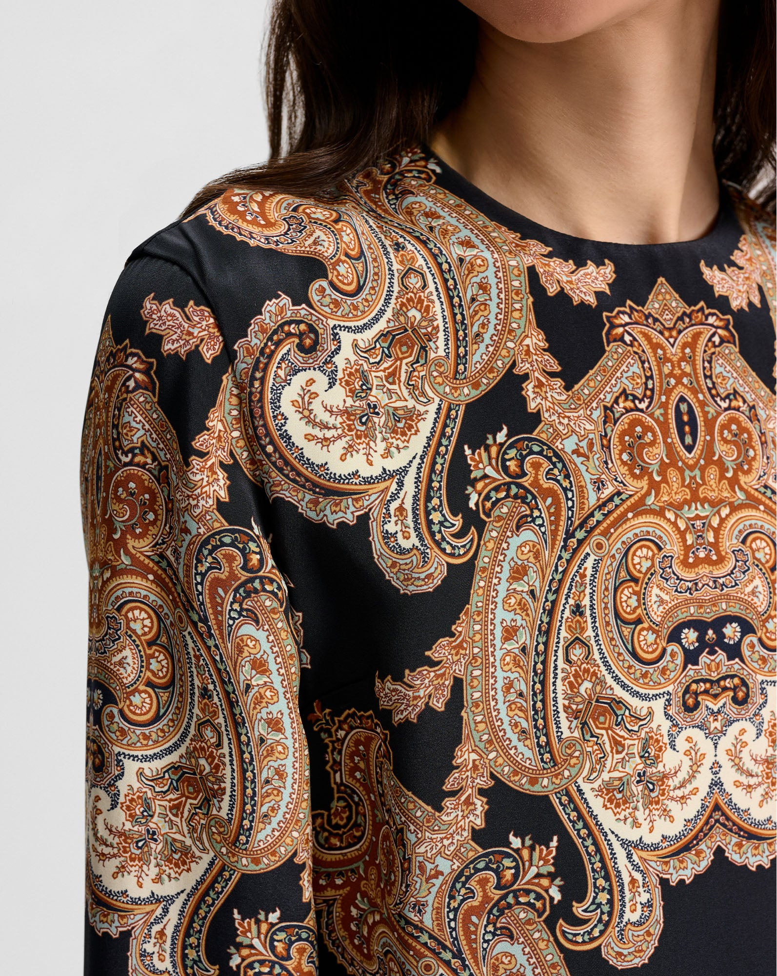 KARISSE PAISLEY SILK BLOUSE - 6