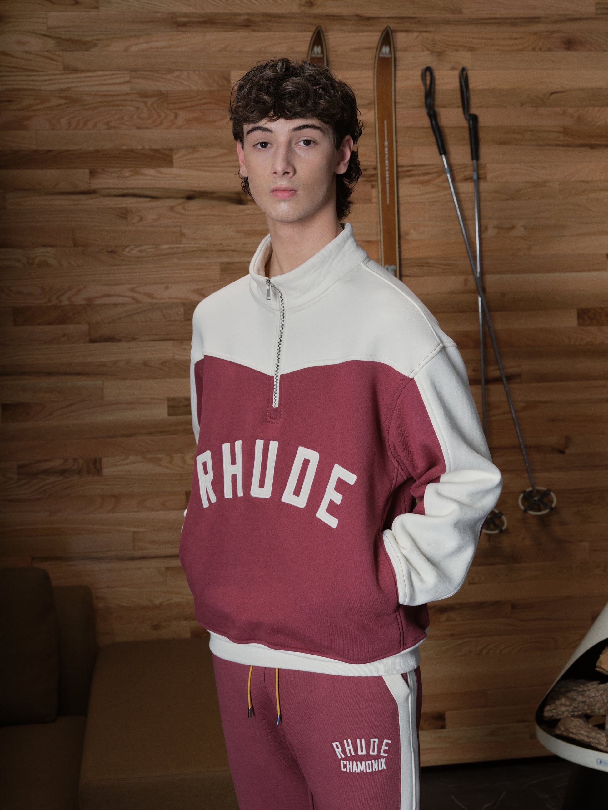 RHUDE CHAMONIX QUARTER-ZIP VARSITY - 4