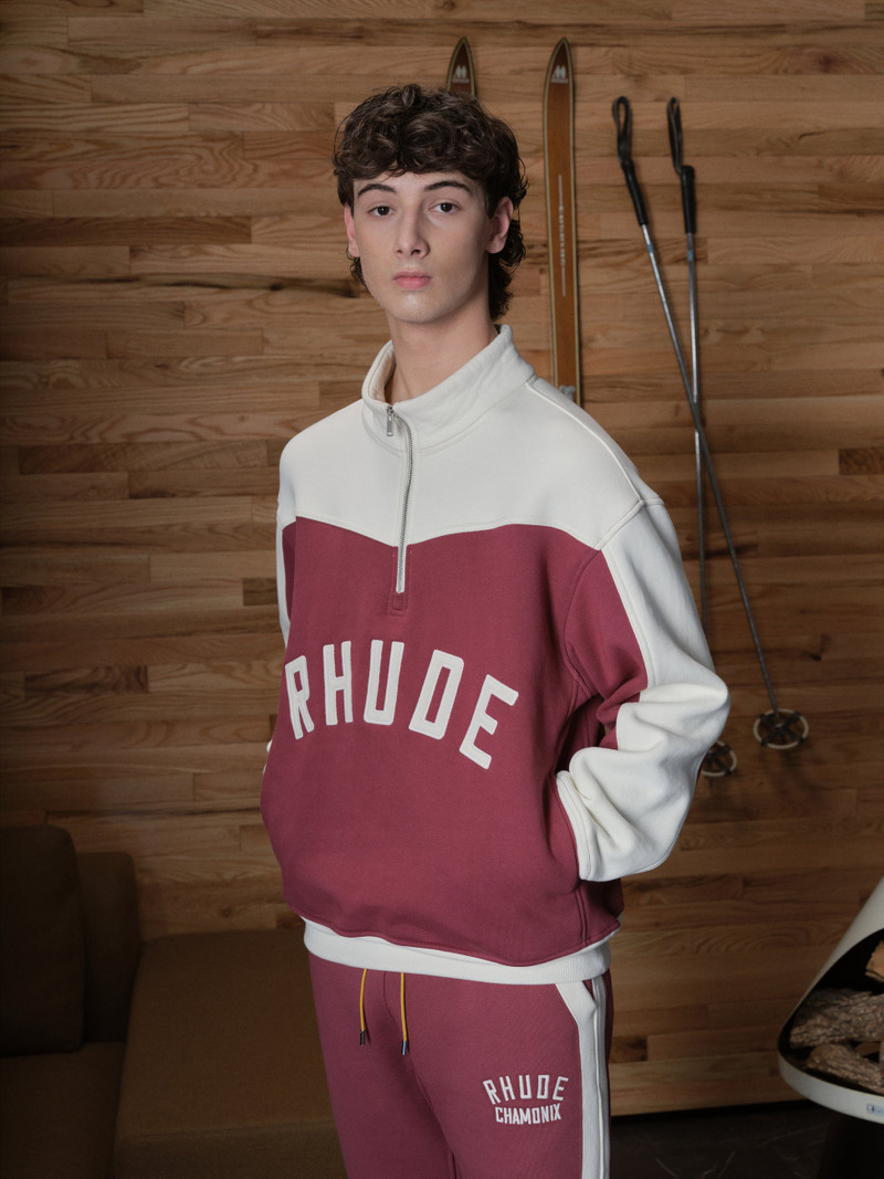 RHUDE CHAMONIX QUARTER-ZIP VARSITY 4