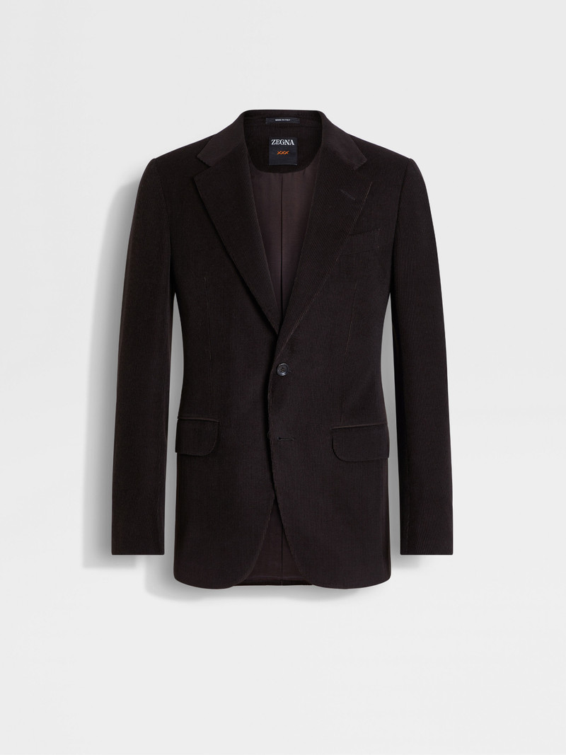 DARK BROWN CASHMERE WOOL AND SILK BLEND JACKET 1