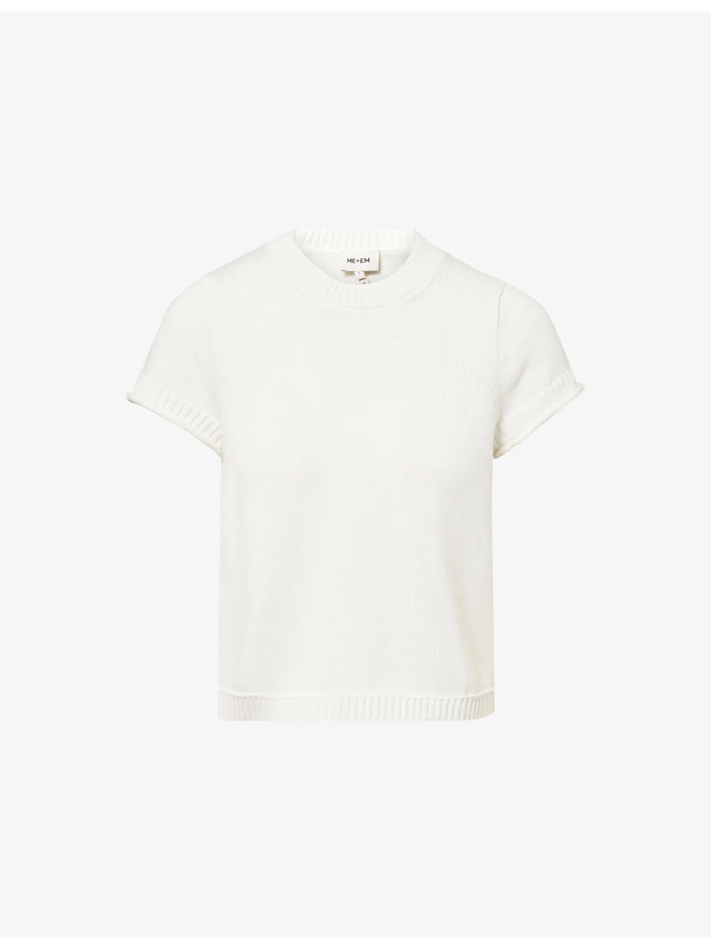 Shrunken Knitted Cotton Top - 1