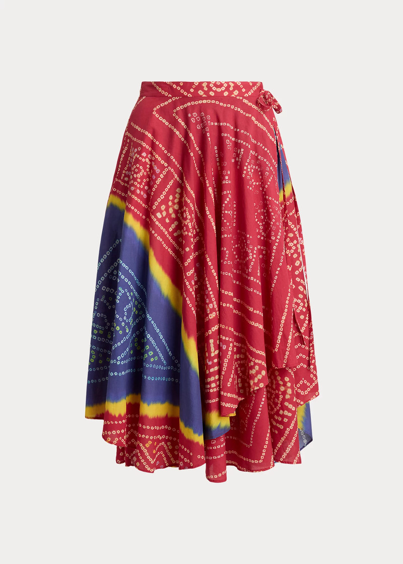 Print Cotton Wrap Skirt 1