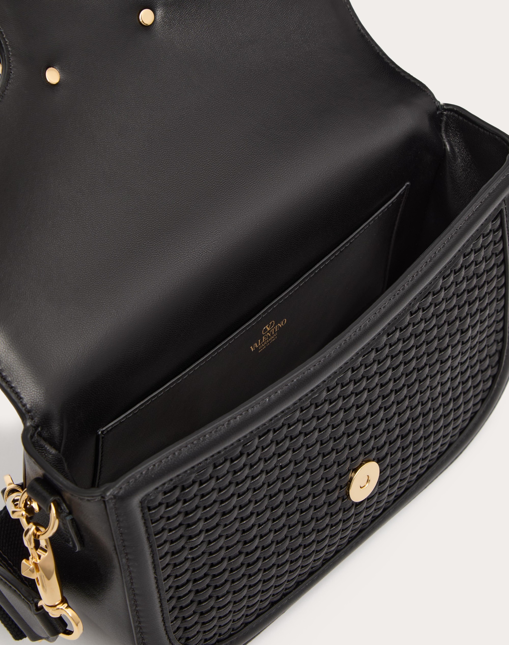 VALENTINO GARAVANI ALLTIME WOVEN LEATHER SHOULDER BAG - 4
