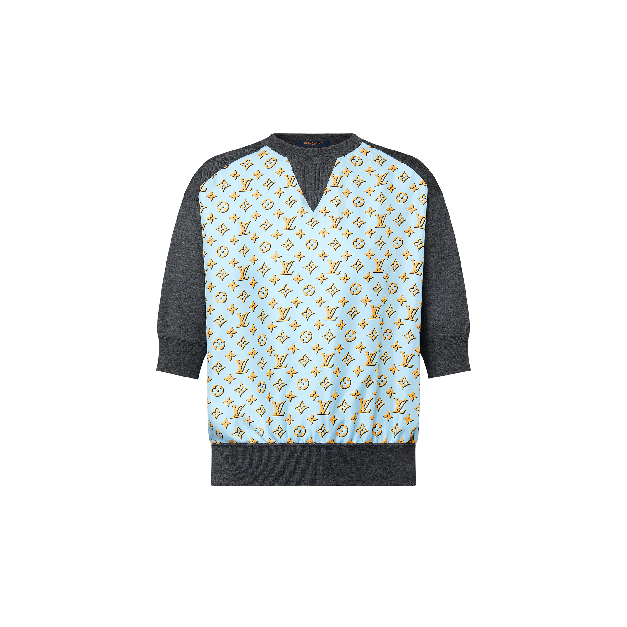 3D Monogram Insert Knit Top - 1