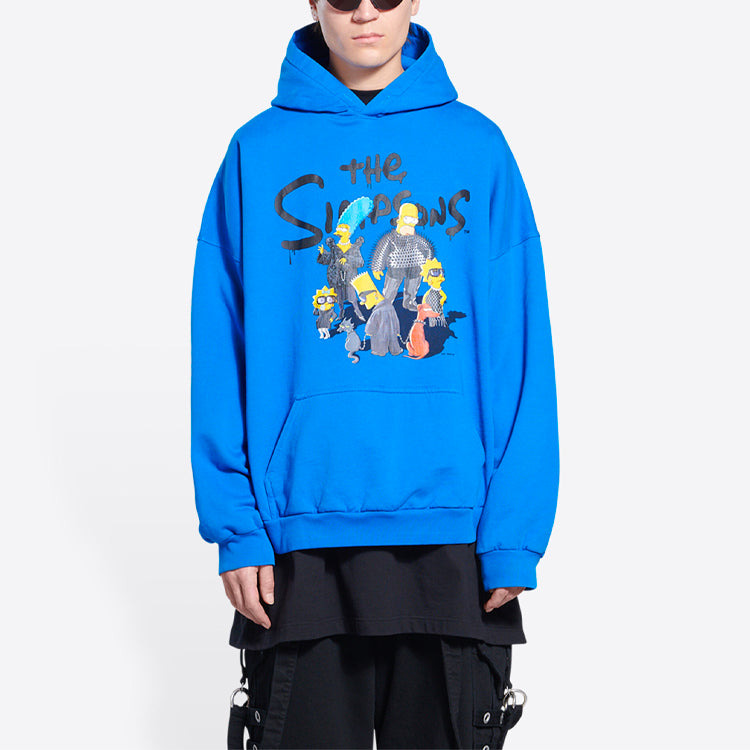 Balenciaga x THE SIMPSONS Cotton Hoodie Wide Fit 'Blue' 674986TLVG84210 - 4