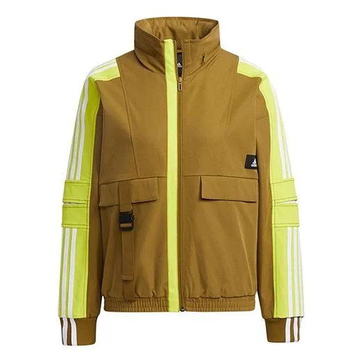(WMNS) adidas Str Jkt Warm Training Sports Storage Simple Hooded Fleece Lined Jacket Yellow GP0623 - 1