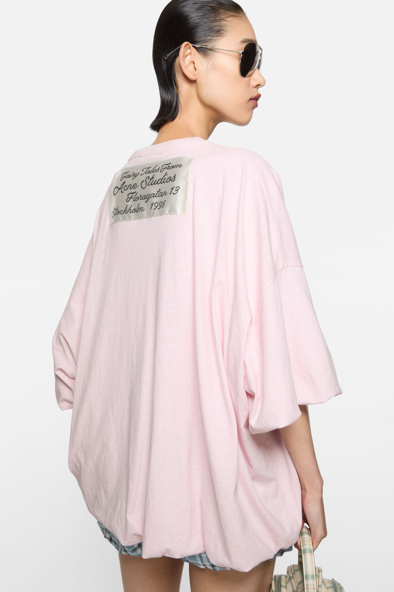Gathered logo t-shirt - Baby pink 3