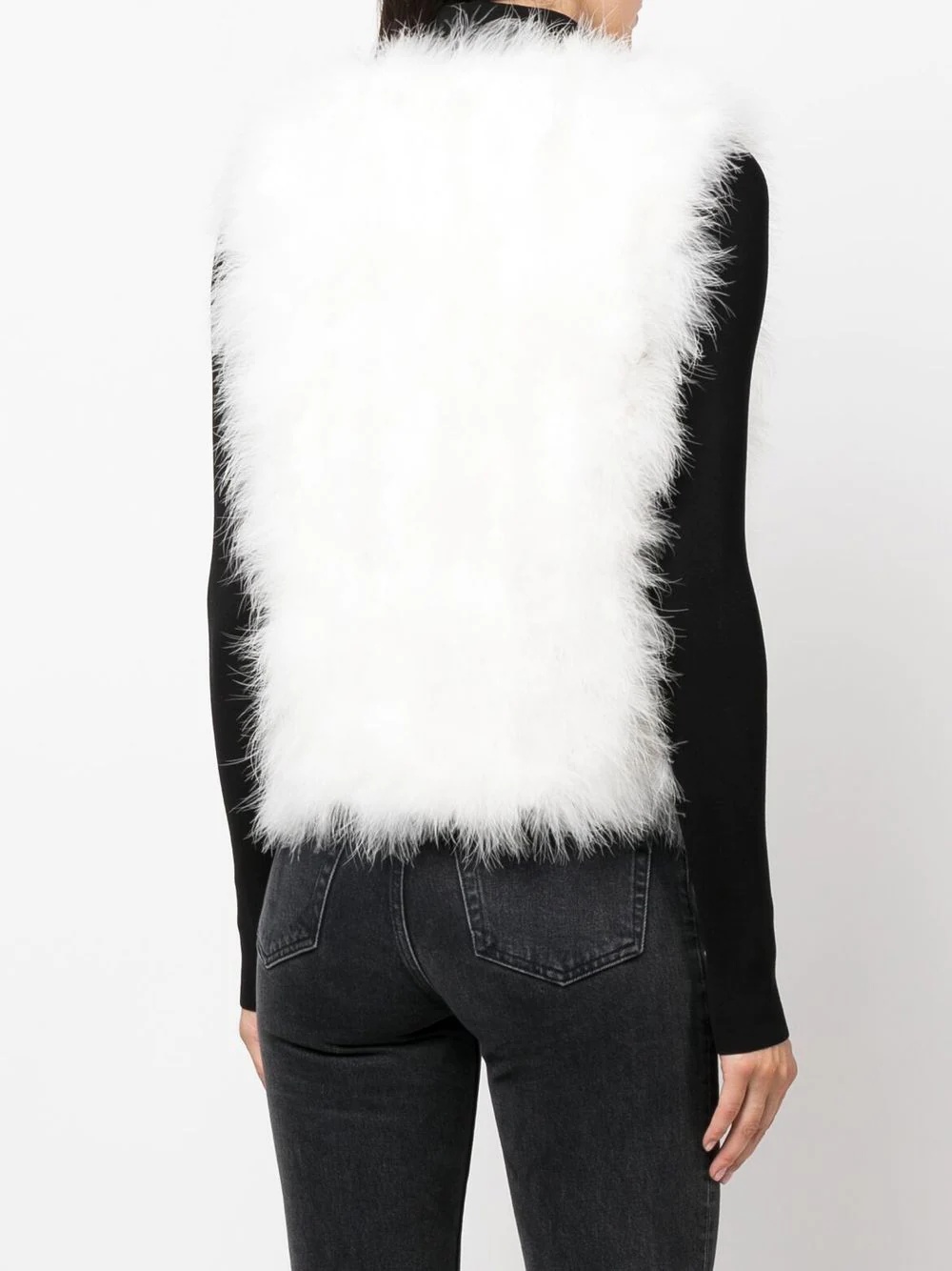 silk feathered-finish waistcoat - 4