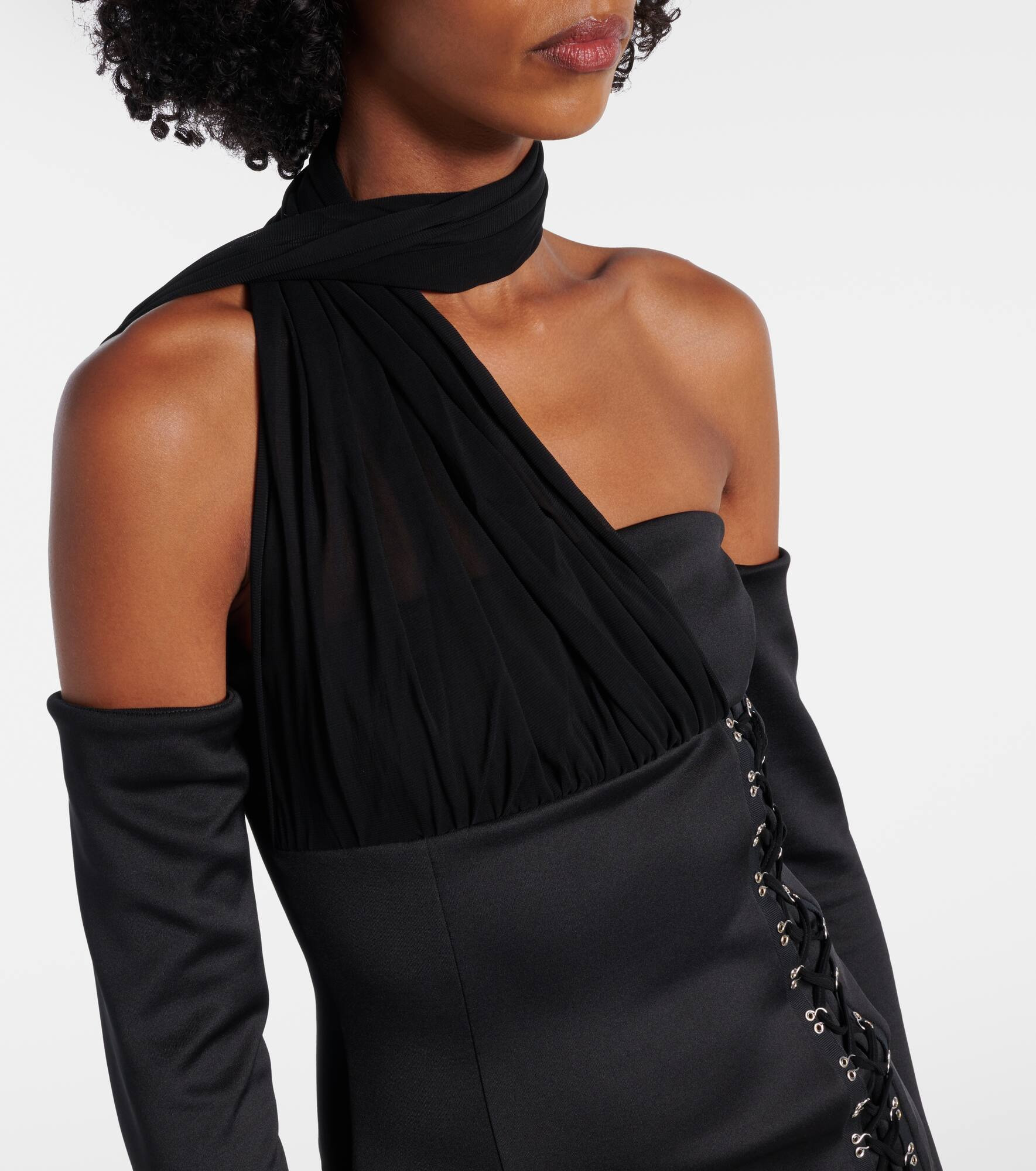 Scuba off-shoulder minidress - 4