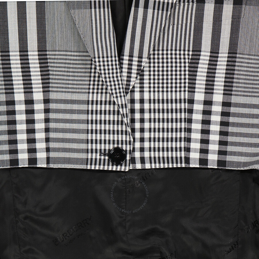 Burberry Ladies Check Single-breasted Technical Blazer - 7