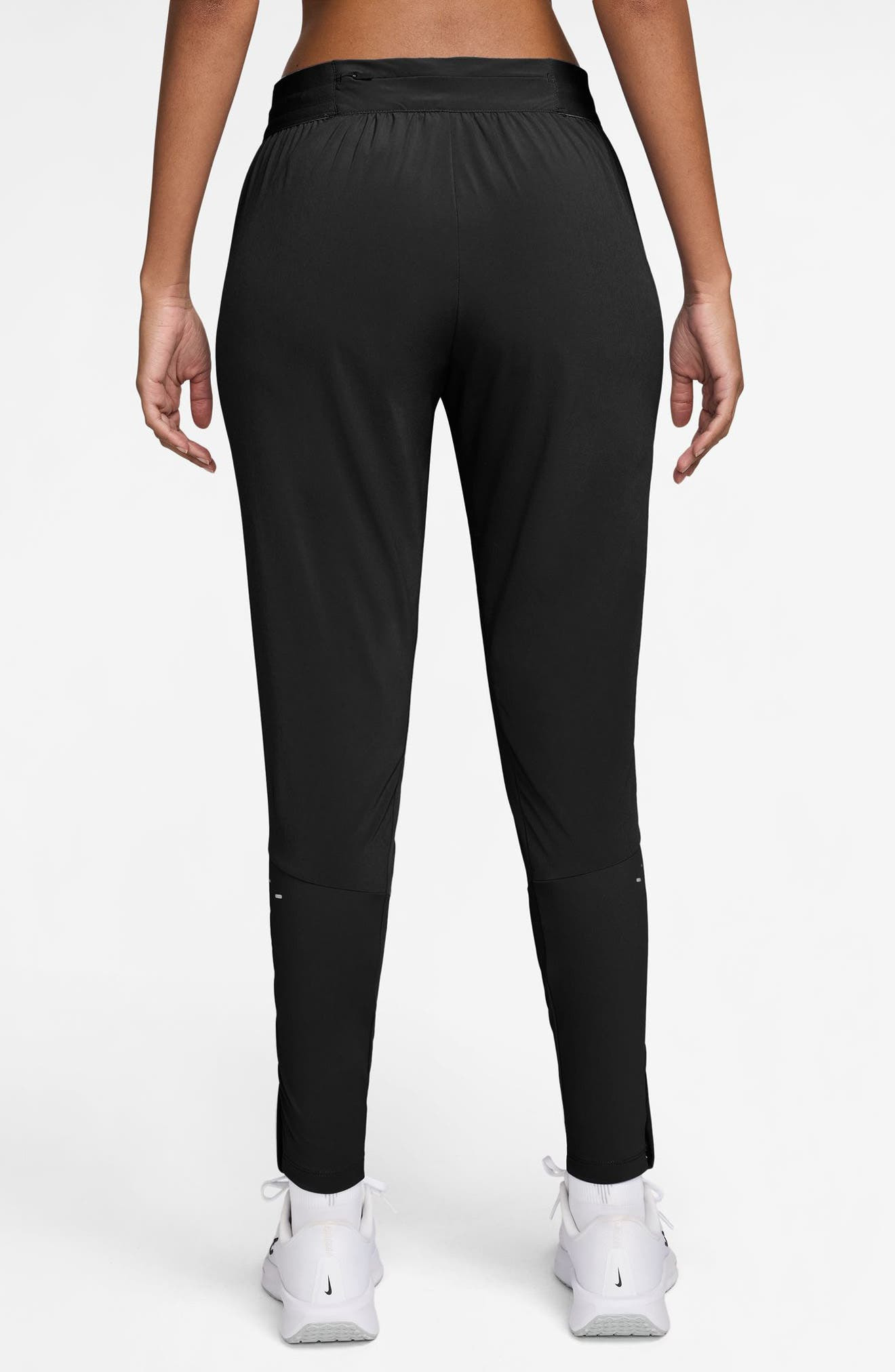Nike Swift Dri-FIT Mid Rise Running Pants in Black/Reflective Silver at Nordstrom - 2