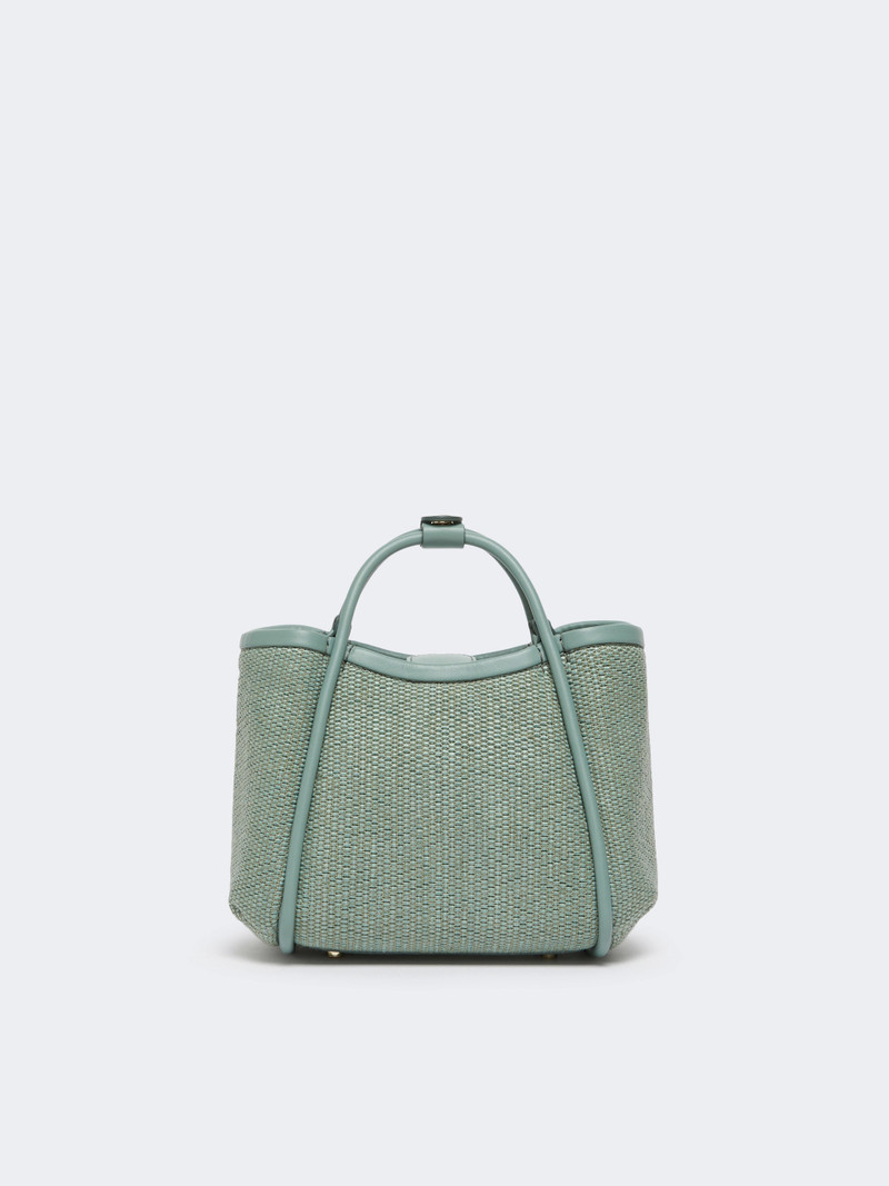 SUMMARINEXS Extra-small raffia-look basketweave Marine bag - SAGE GREEN 3