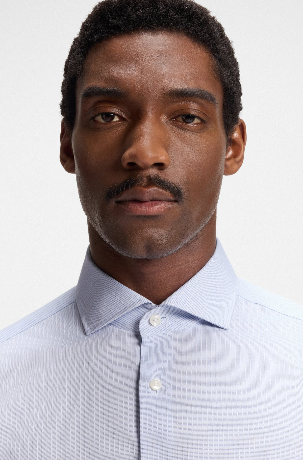 REGULAR-FIT SHIRT IN STRUCTURED DOBBY COTTON - 3