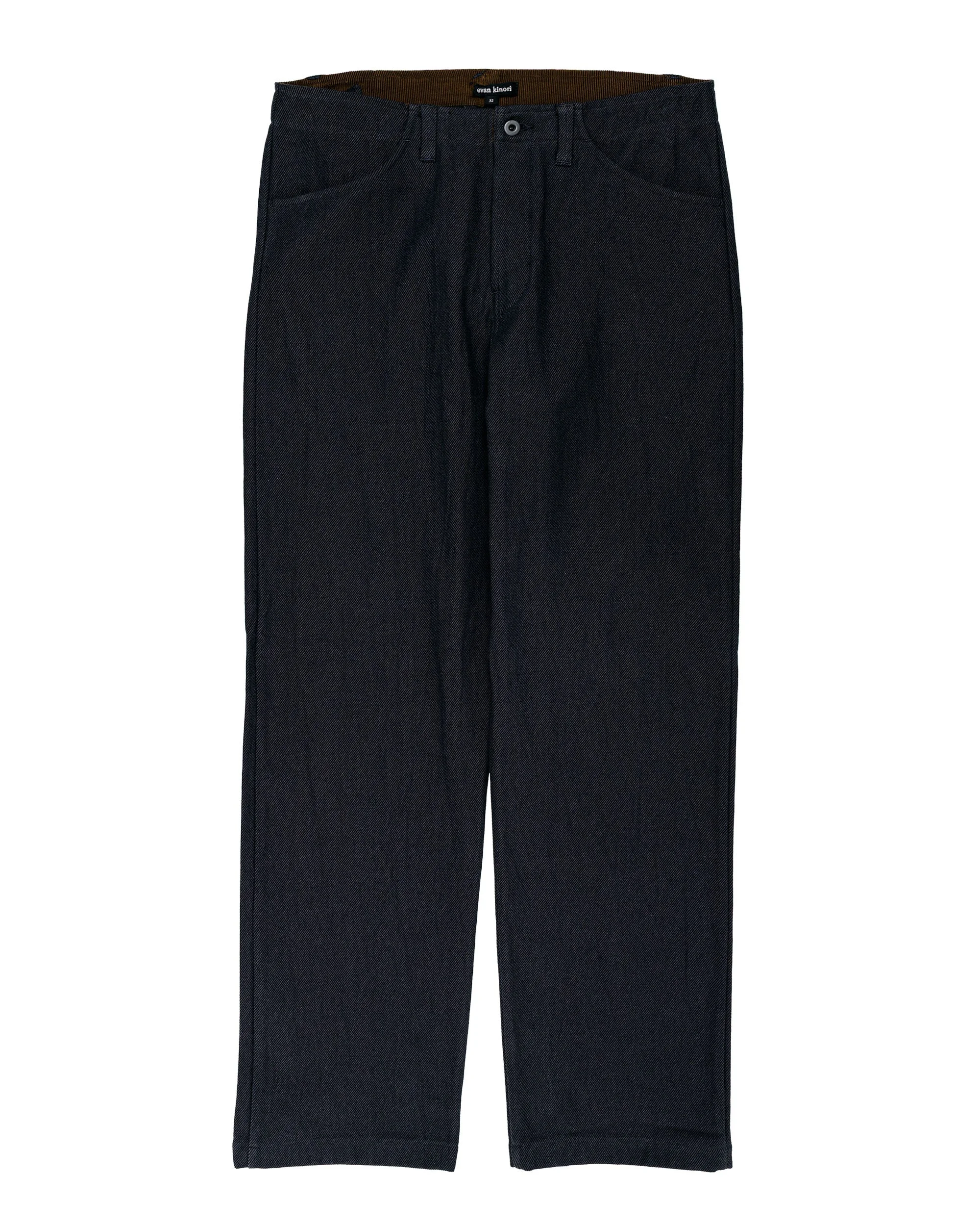 Four Pocket Pant Yarn Dyed Cotton Twill Navy/Grey - 1