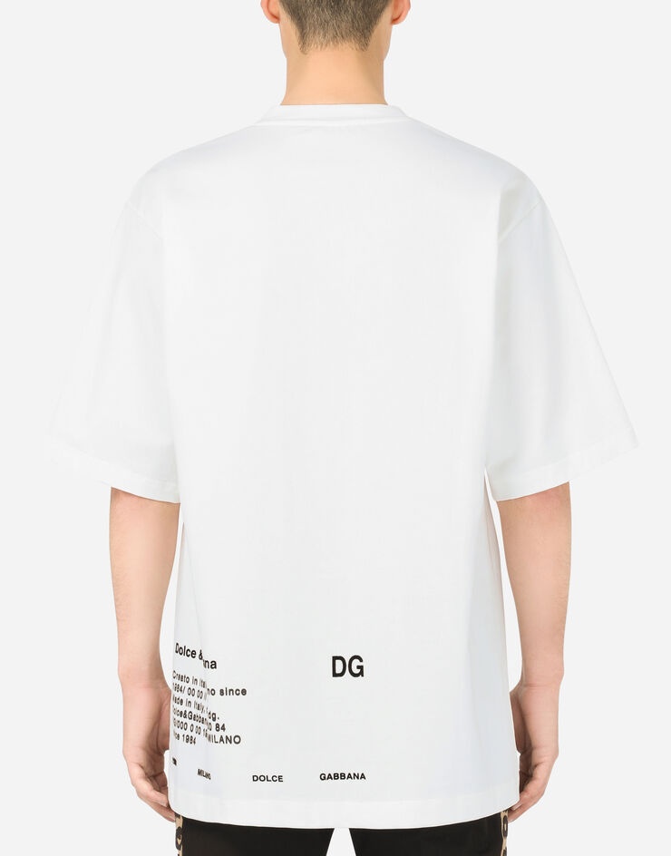 Cotton T-shirt with D&G print - 2