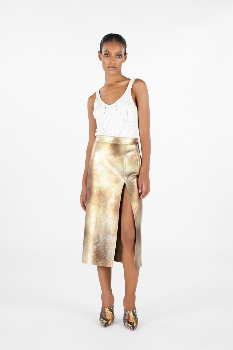 Roberto Cavalli Texture Skirt with Slit outlook