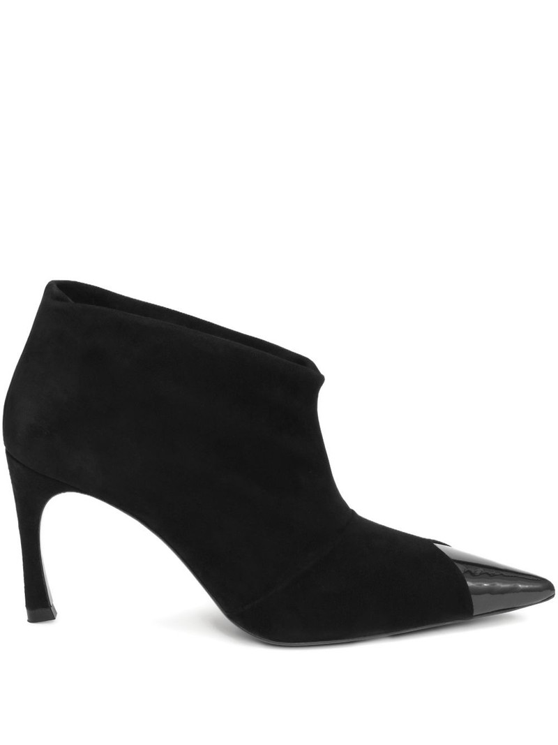 pointed-toe suede boots 1