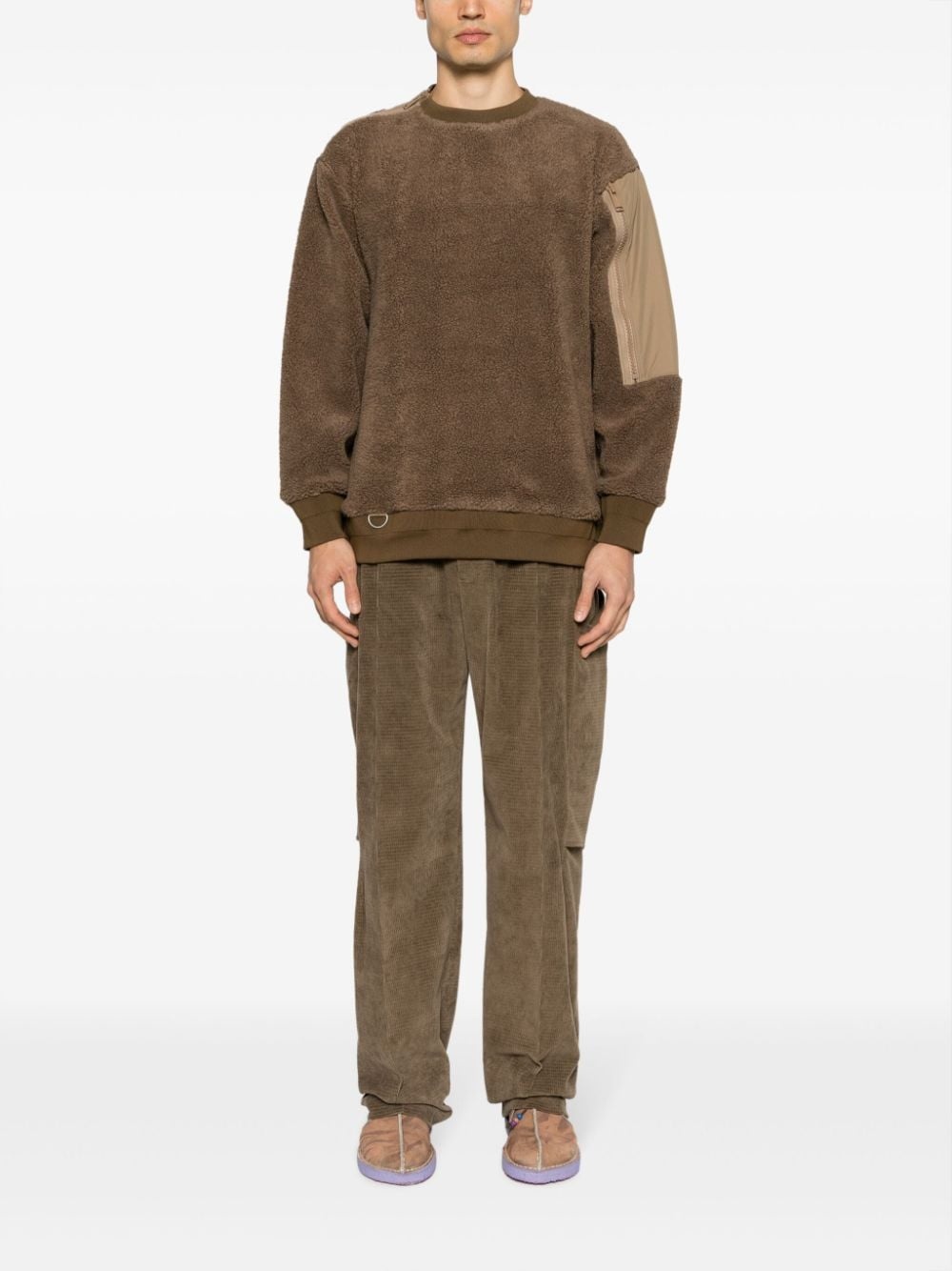 sherpa-fleece panelled jumper - 2
