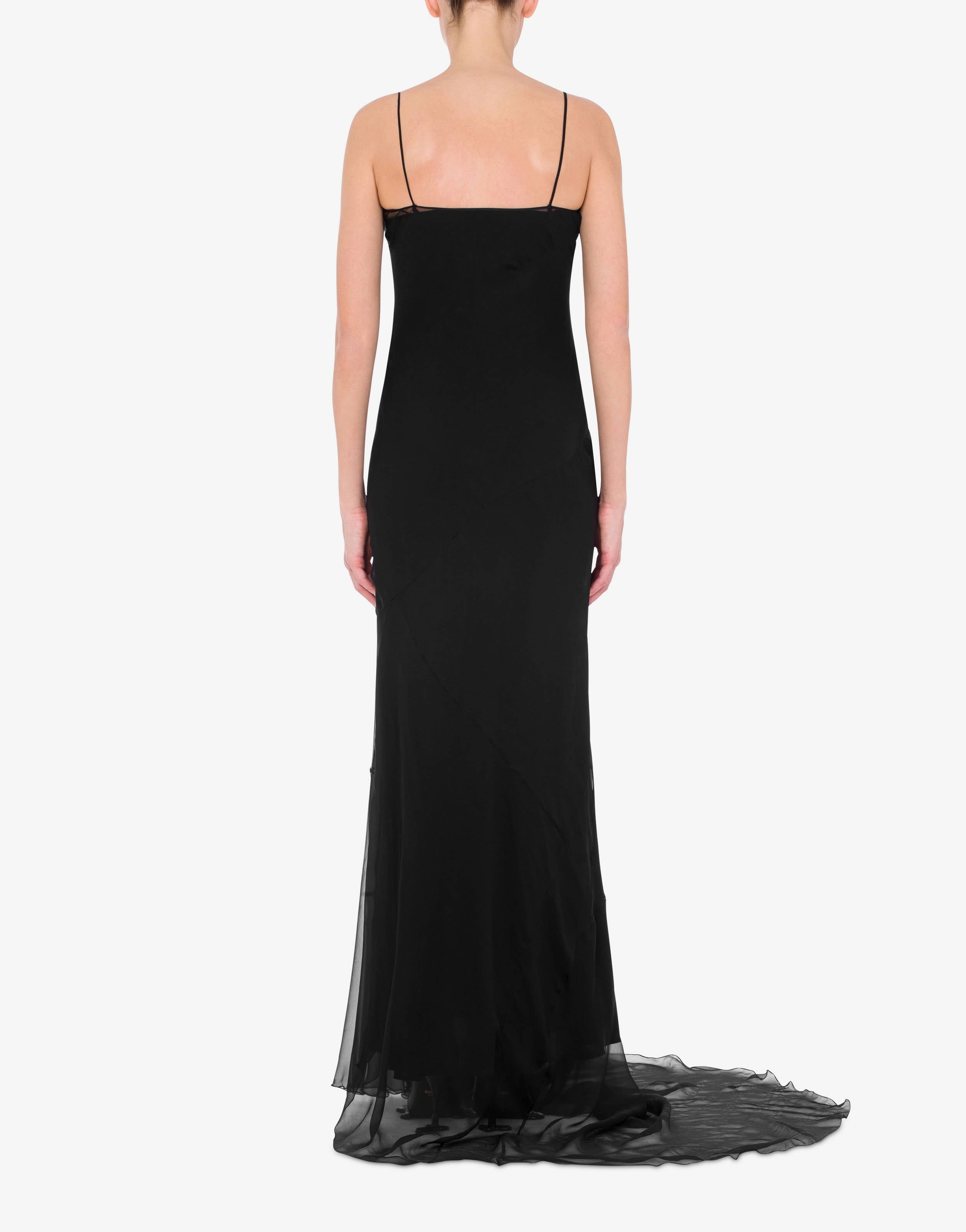 CHIFFON DRESS WITH TRAIN - 3