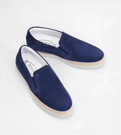 Tod's SLIP-ON SHOES IN SUEDE - BLUE outlook