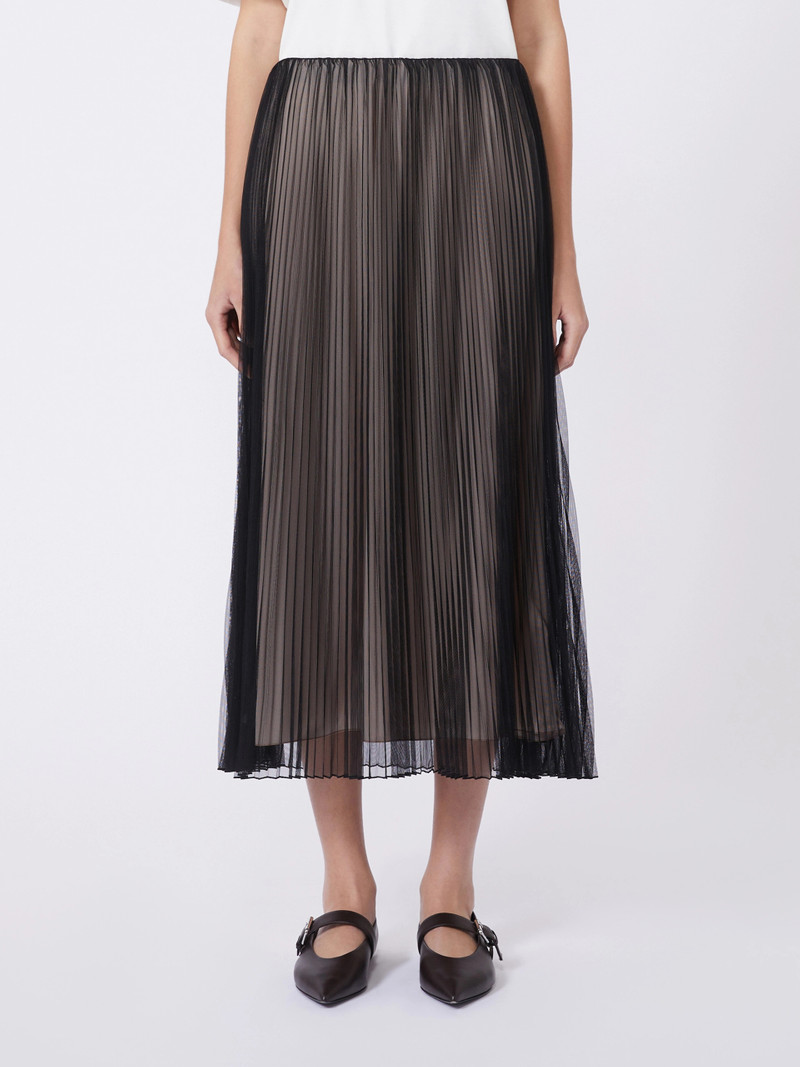 BABY Plissé-pleated tulle skirt - BLACK 3