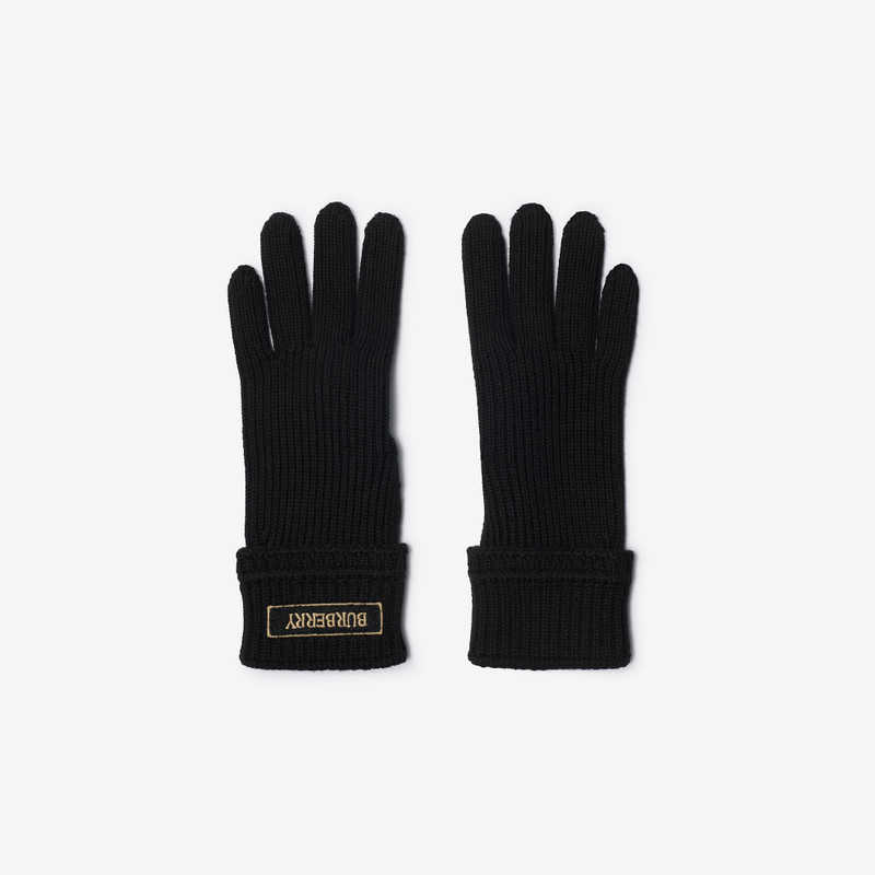 Logo Patch Wool Blend Gloves 1