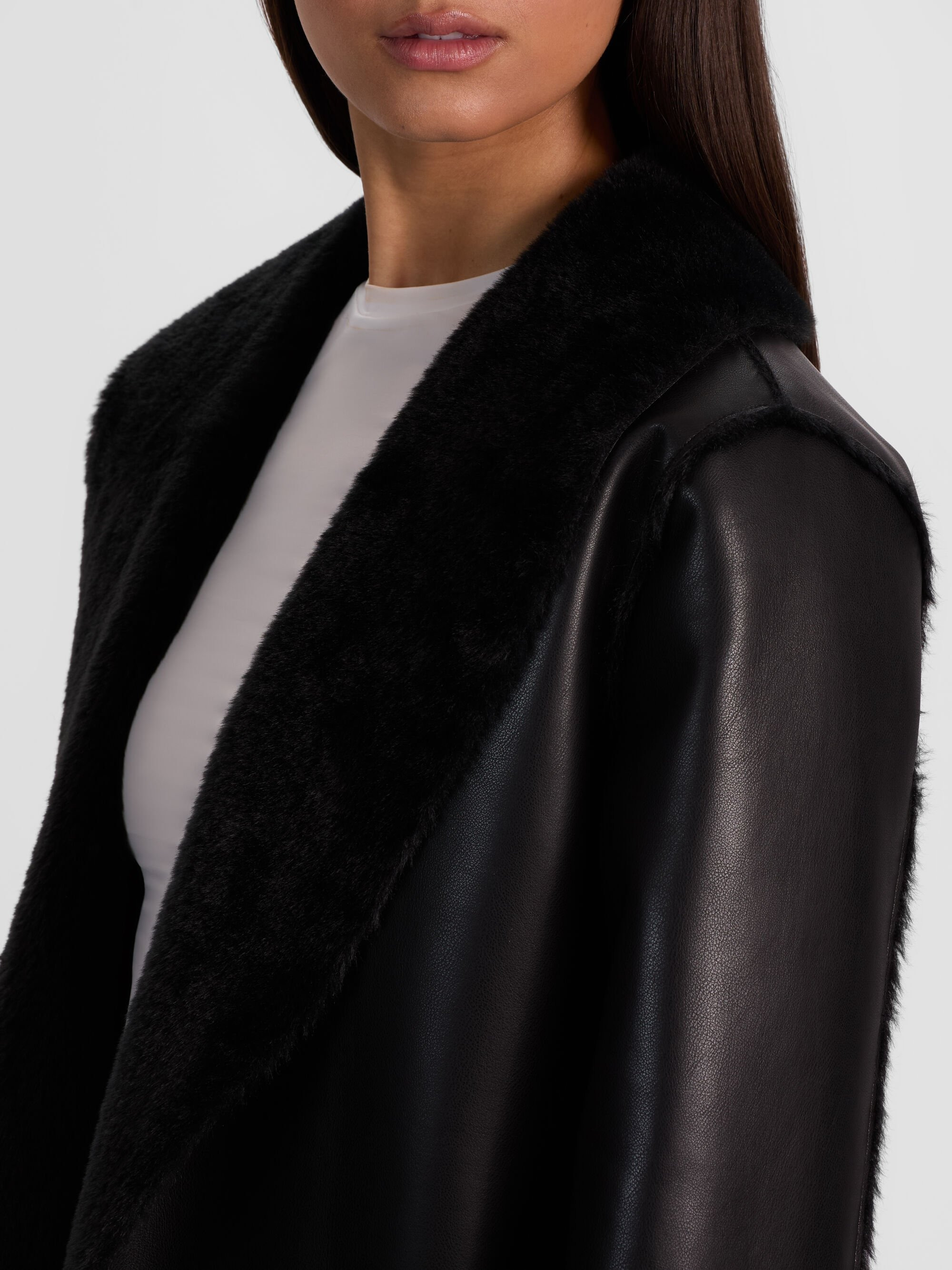 SHELBY FAUX SHEARLING MAXI COAT - 5