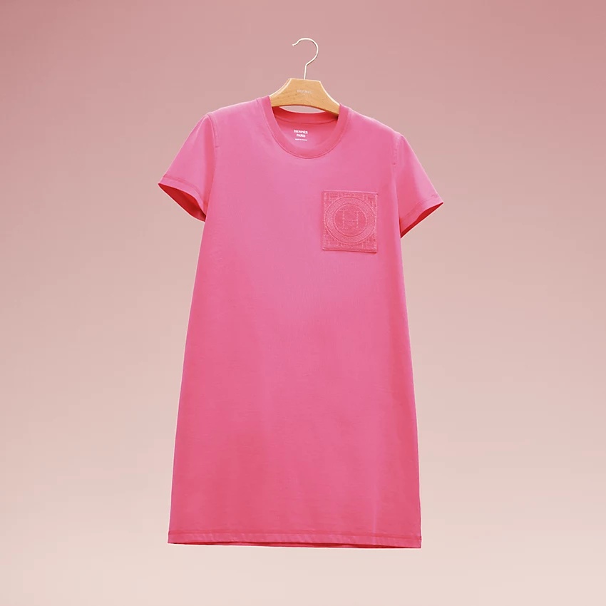 Straight embroidered pocket dress - 4