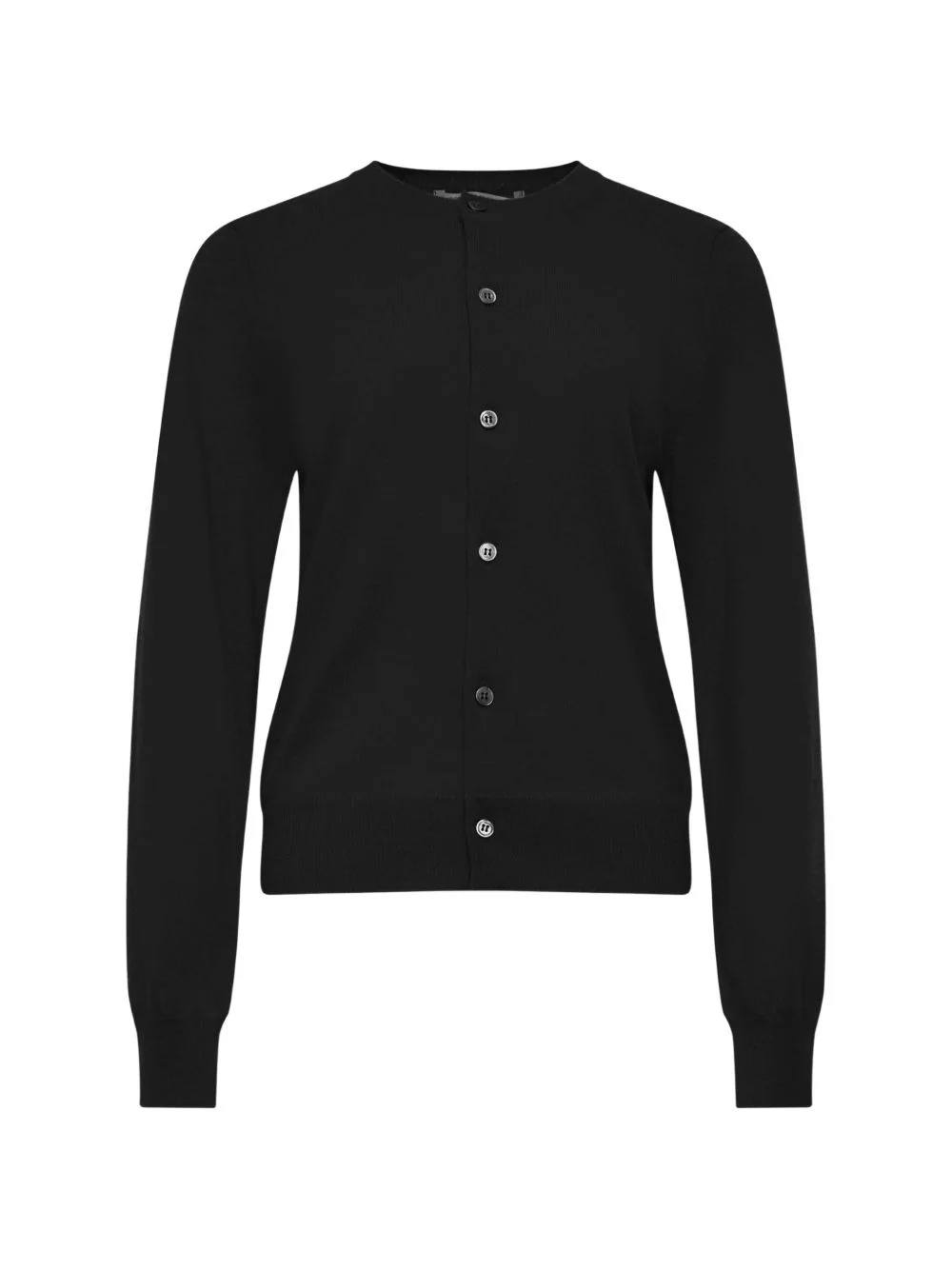 ribbed-trim button-up cardigan - 1