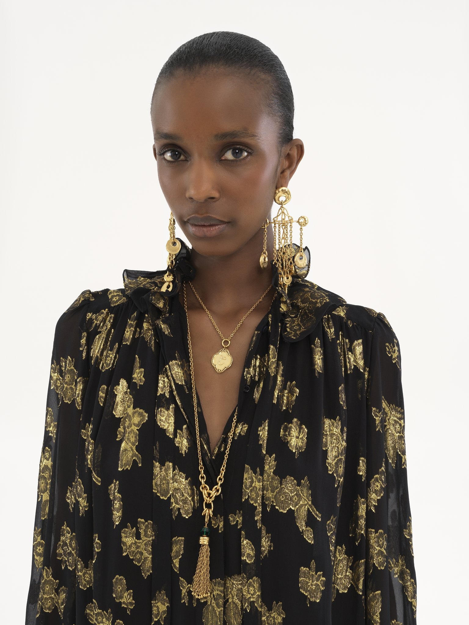 TIE-FRONT MINI DRESS IN SILK JACQUARD & LUREX - 6