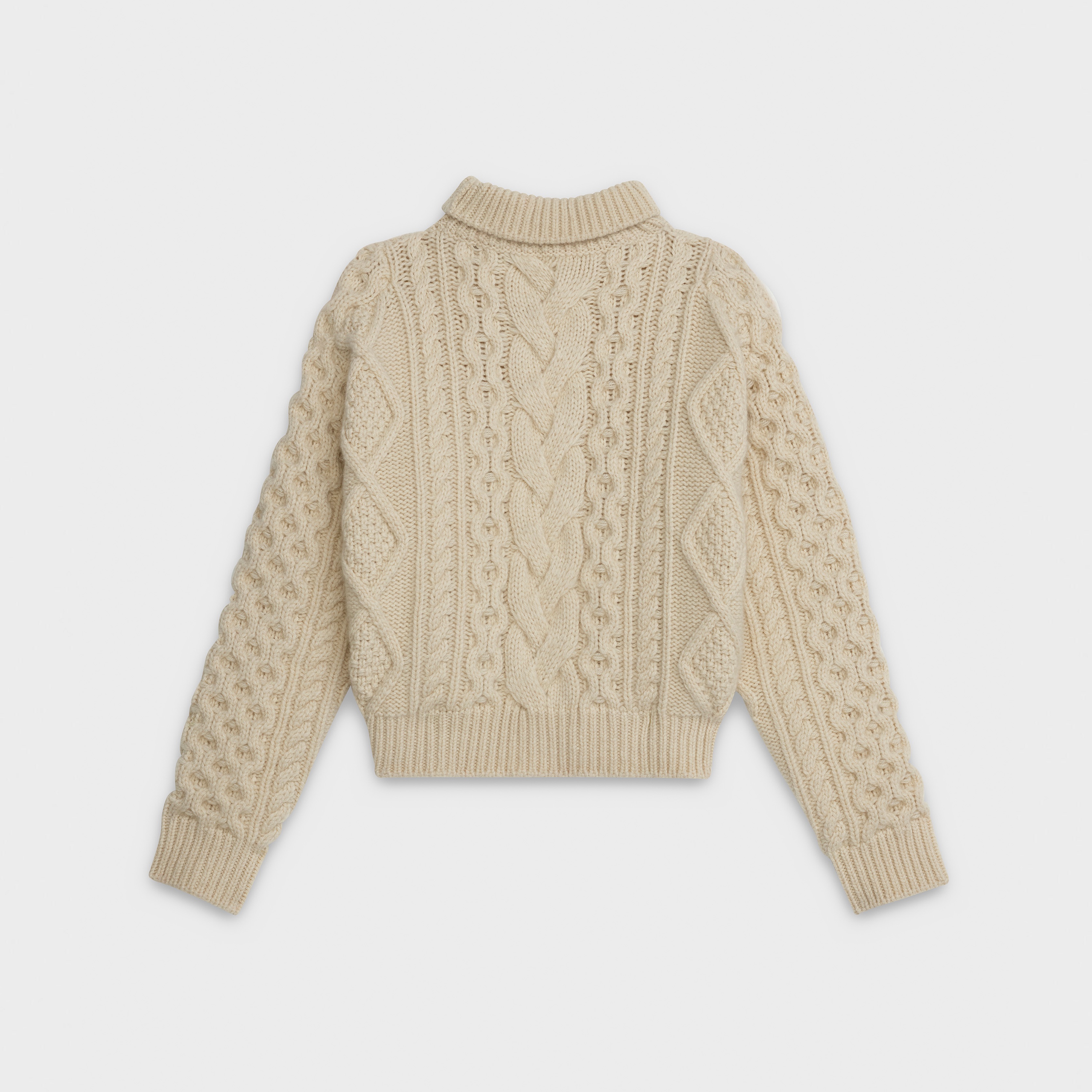 MOCKNECK SWEATER IN 'ARAN' CASHMERE - 2