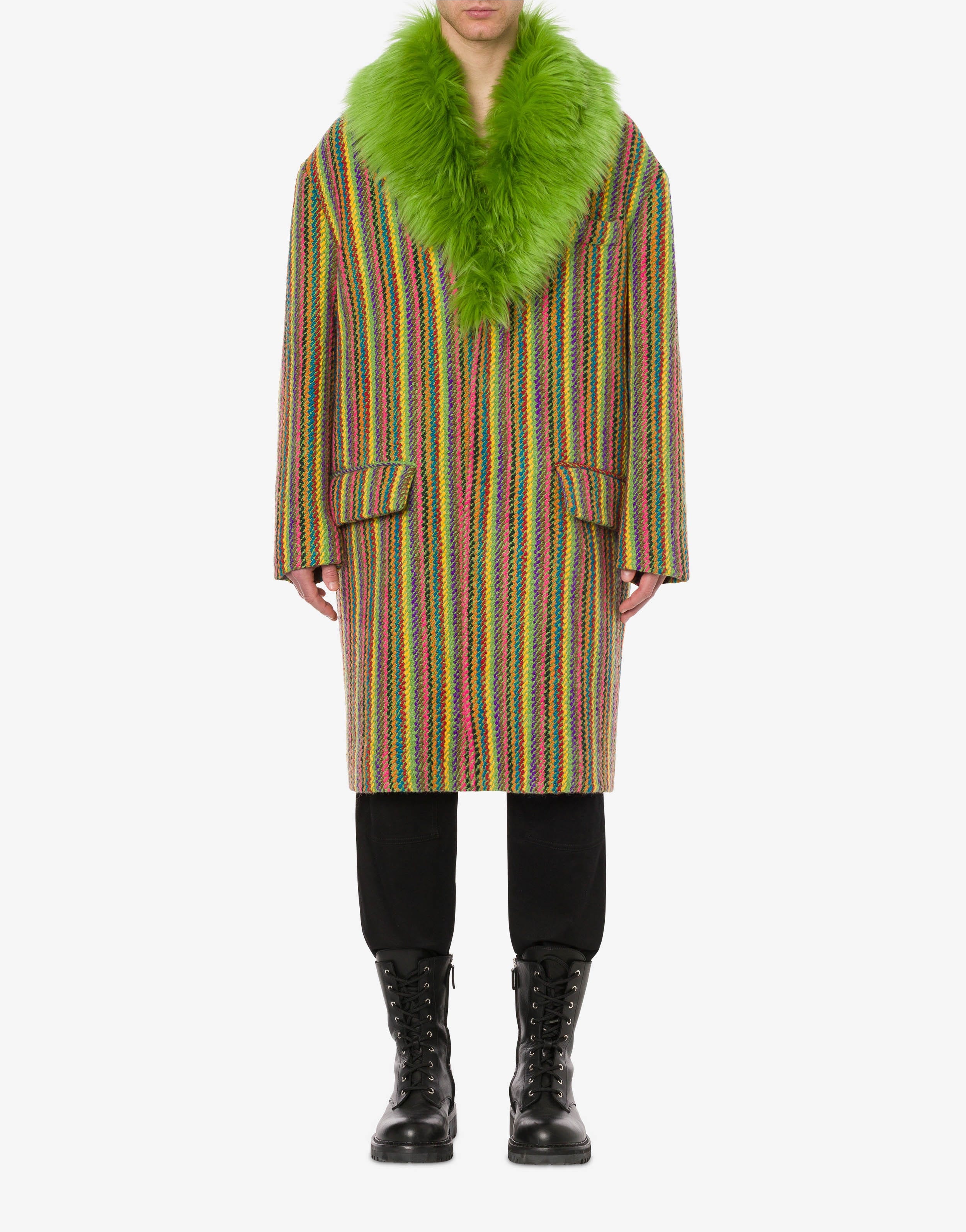 MULTICOLOUR STRIPES CLOTH COAT - 2