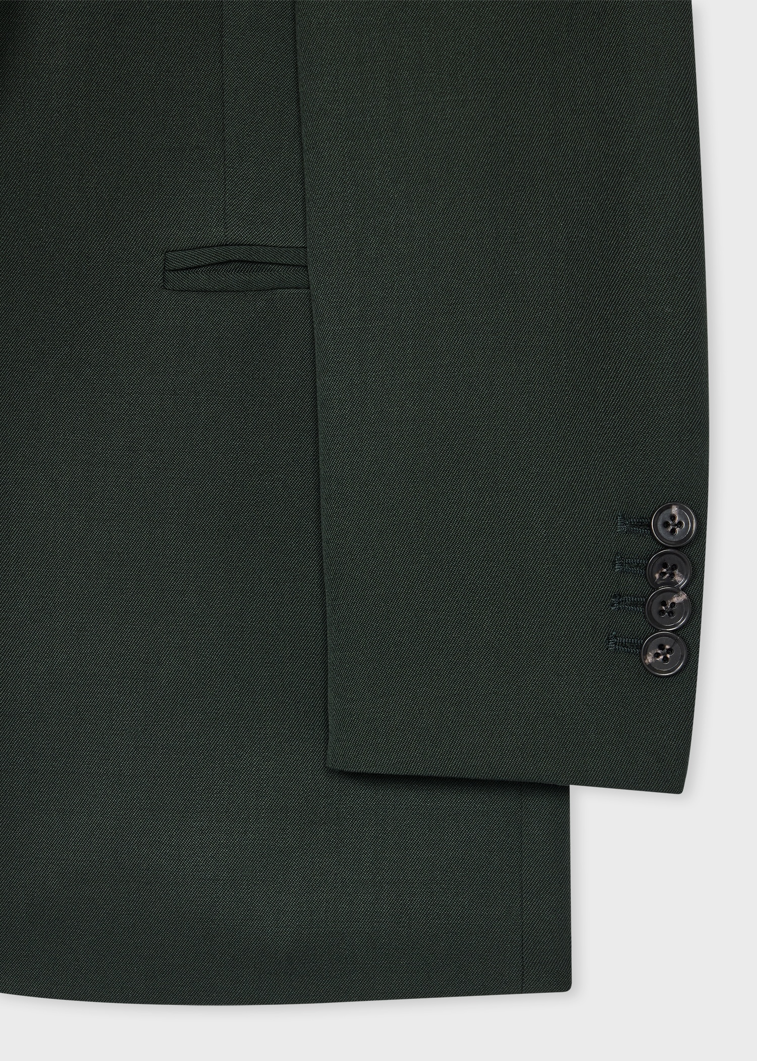 Women's Dark Teal One-Button Wool Blazer - 3