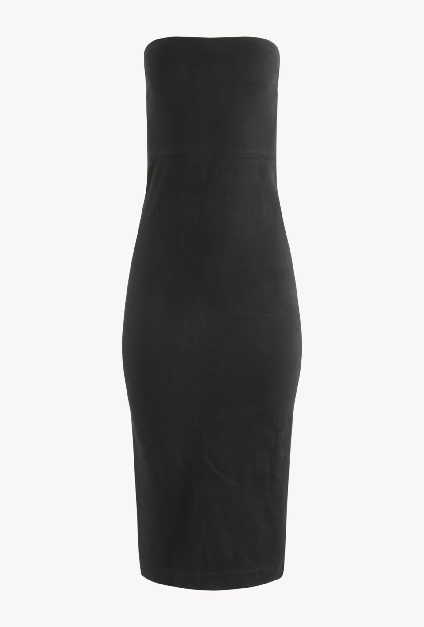 BLACK LEATHER STRAPLESS PENCIL DRESS - 6