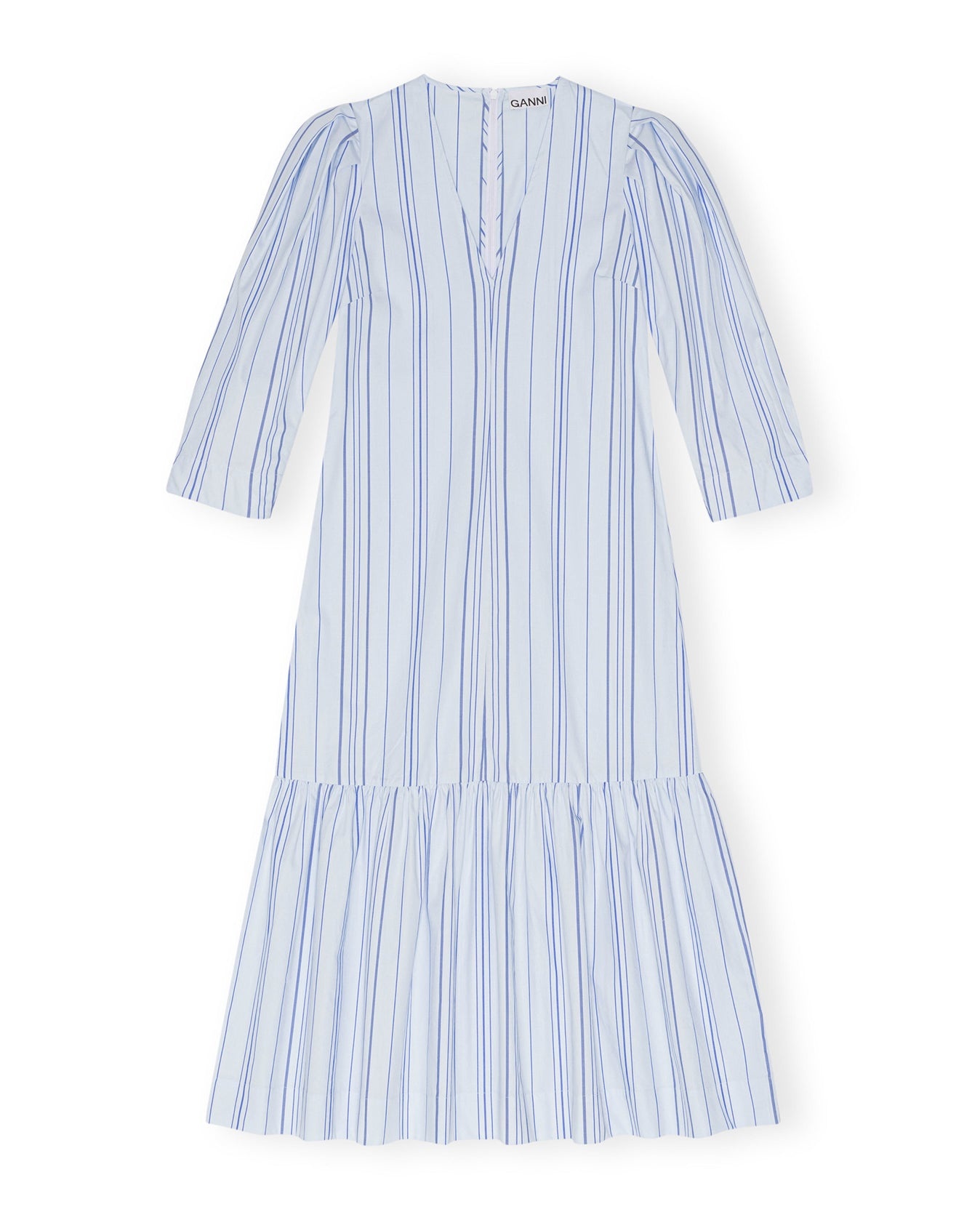 Twill Stripe V-Neck Maxy Dress - Heather - 5