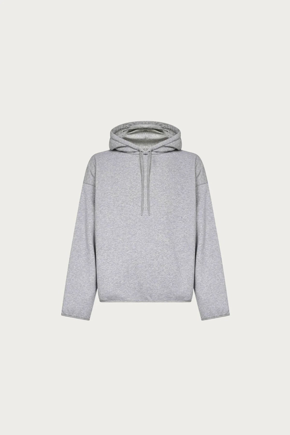 Flat Hem Hoodie - Heather Grey - 1