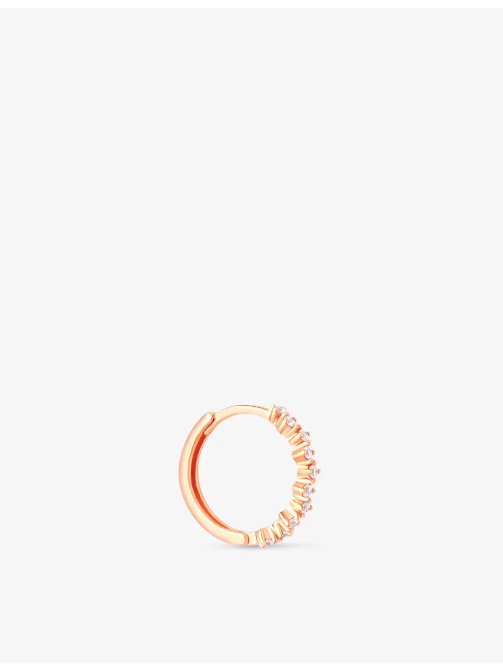 Cluster Crystal 18ct rose gold-plated sterling silver and cubic zirconia hoop earring - 1